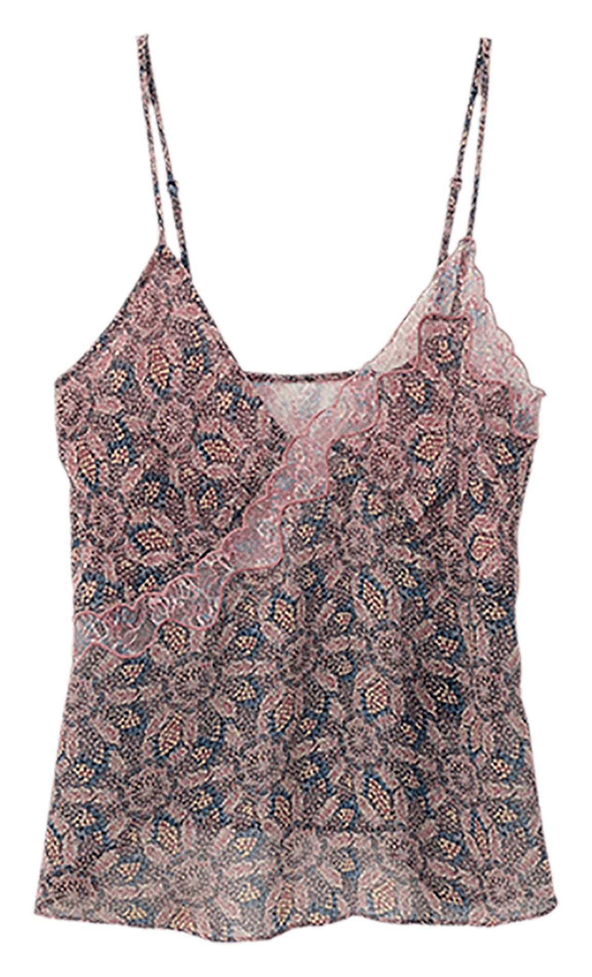 Top droit imprimé à volants BA&SH Bleu