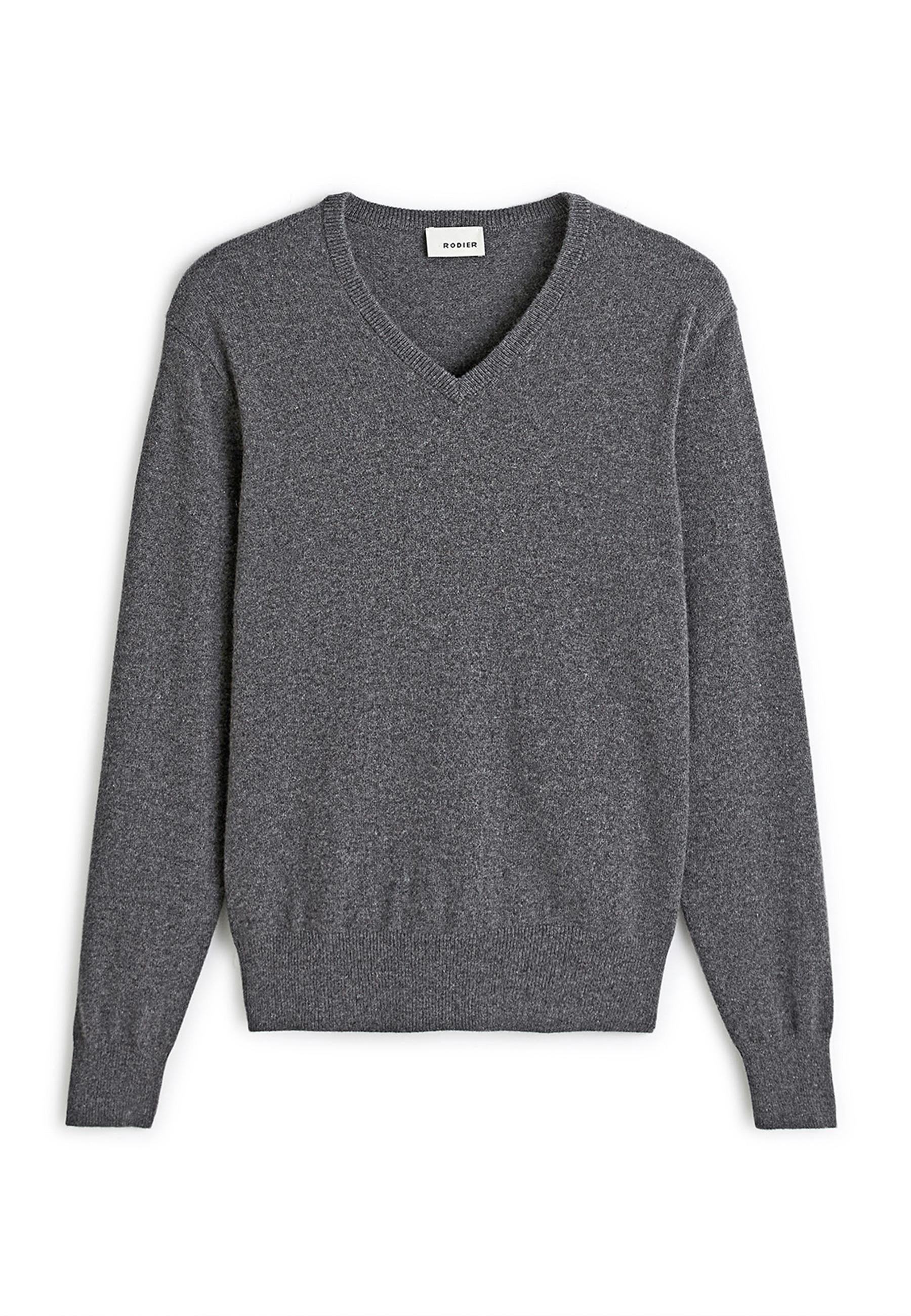 Pull homme col v cachemire RODIER Gris