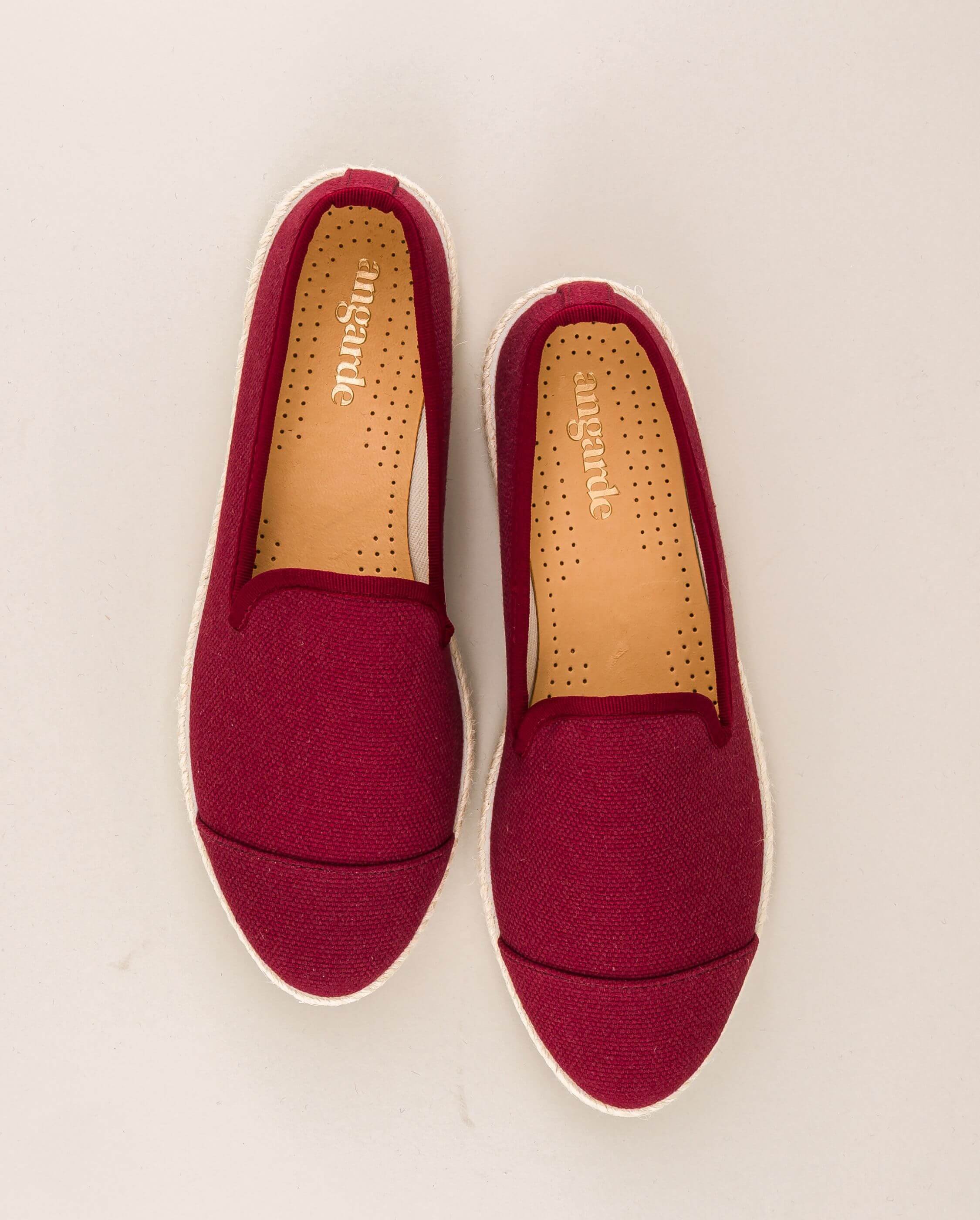 Women's recycled cotton Bordeaux espadrilles ANGARDE Red