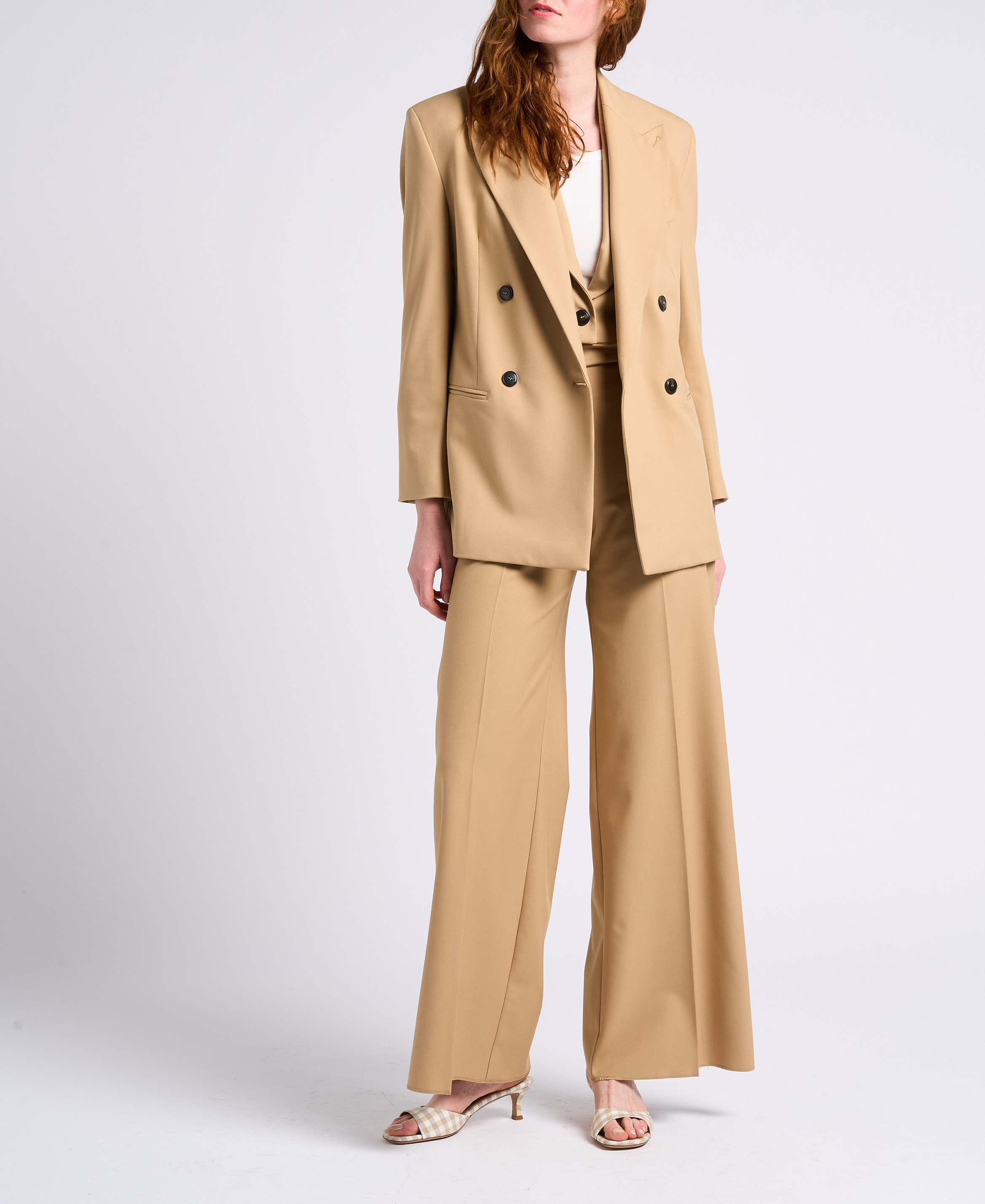 Cropped straight jacket with classic collar MAX&Co. Beige