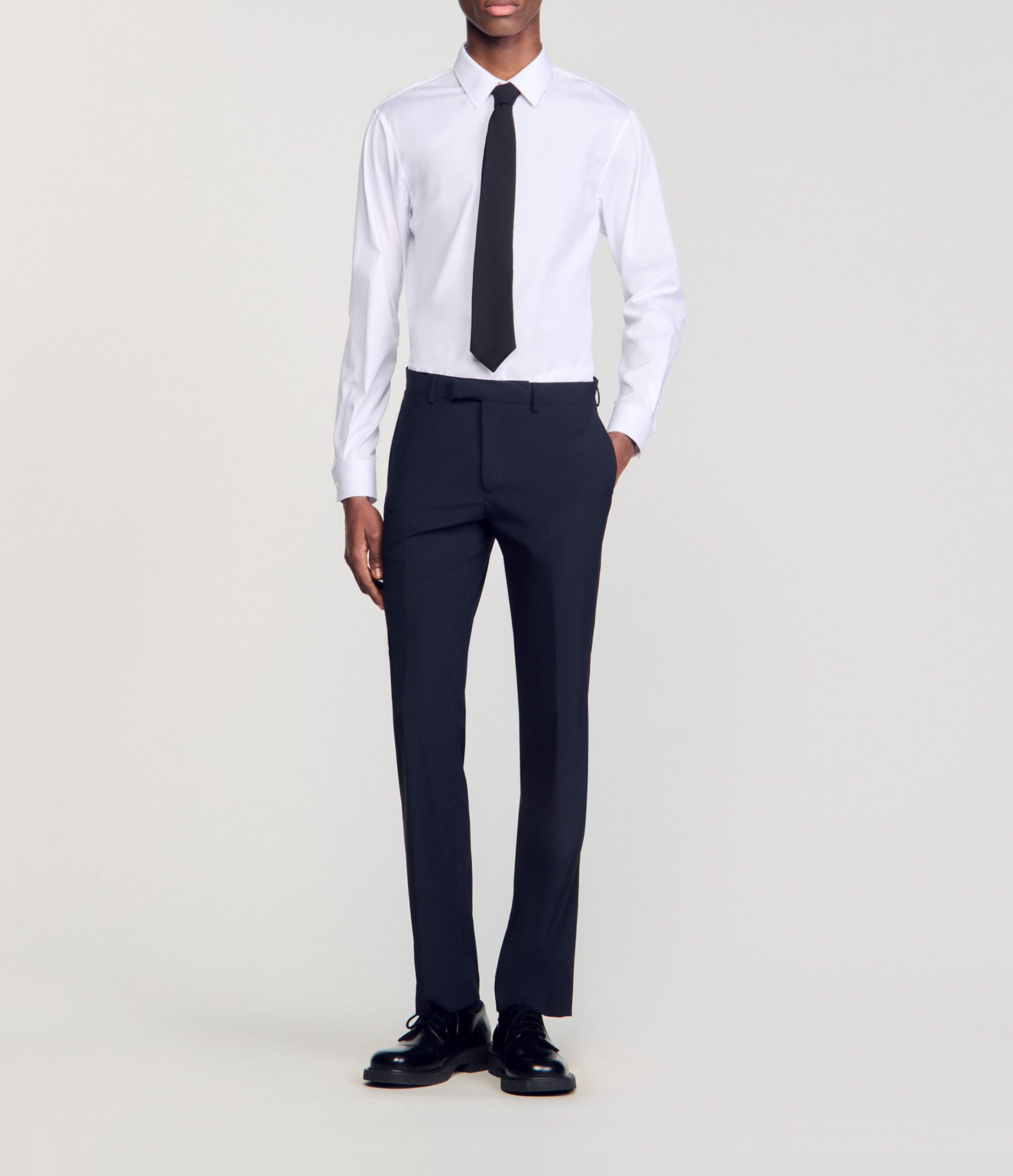 Pantalon de costume en laine mélangée SANDRO Bleu