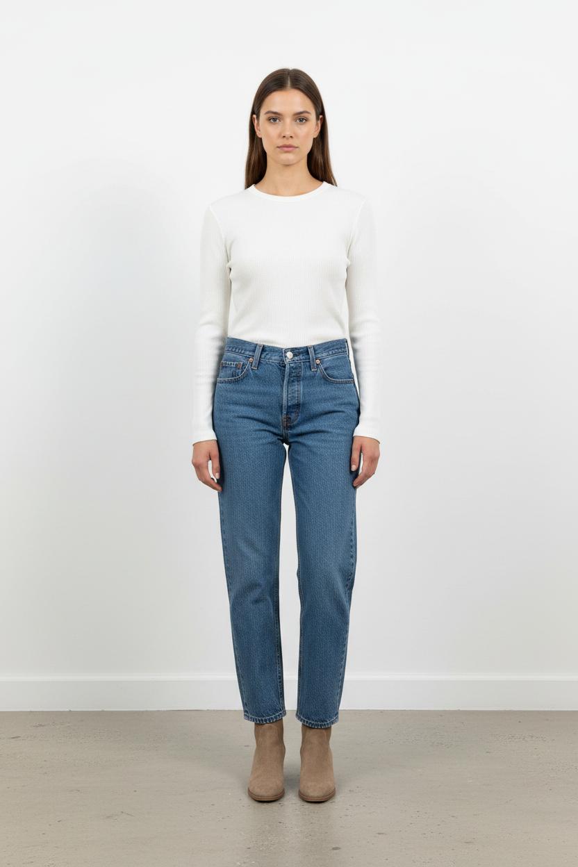 Cropped slim jeans with studs LEVI'S - Seconde main Blue