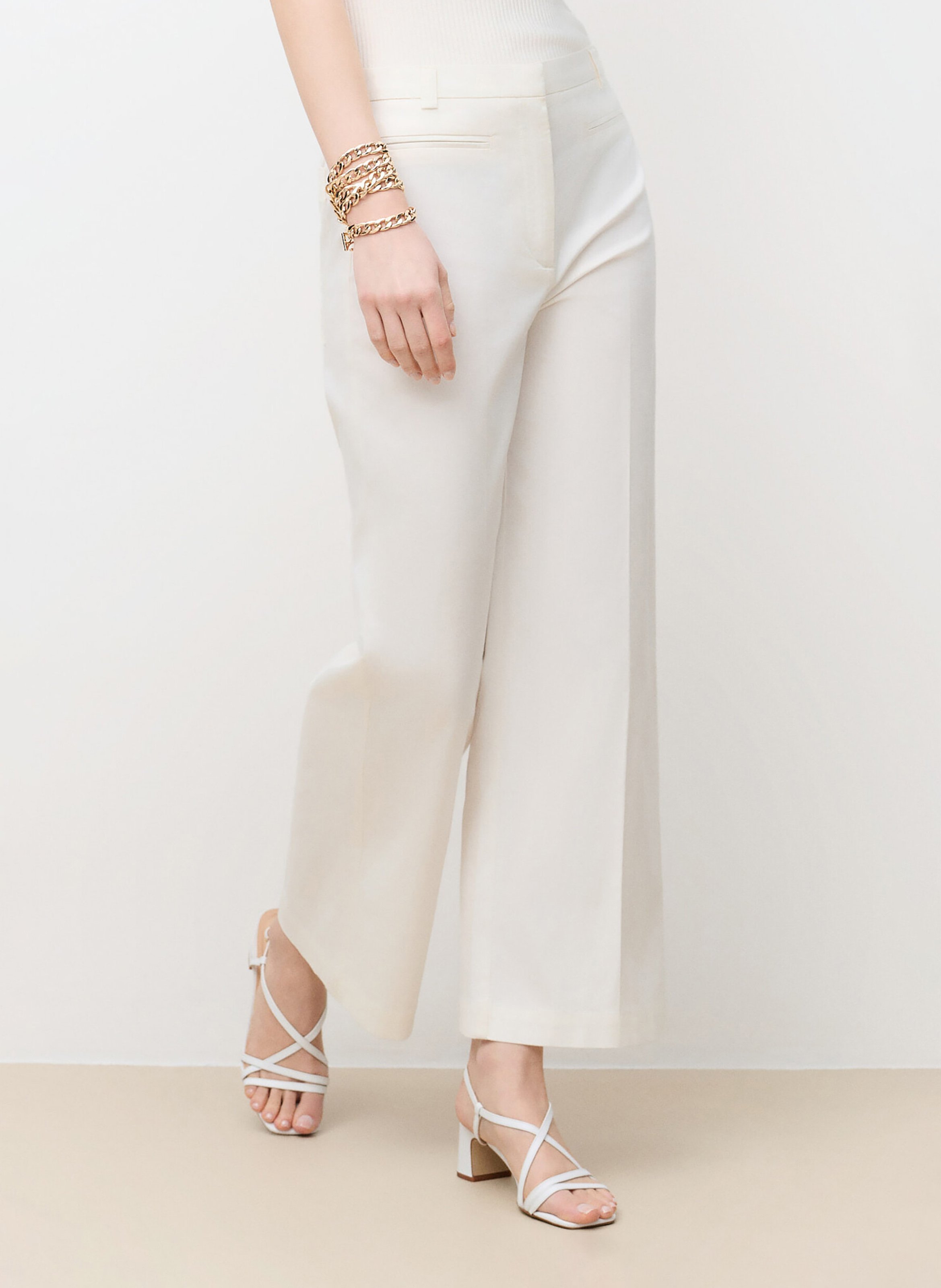 Pantalon droit uni  CAROLL Beige