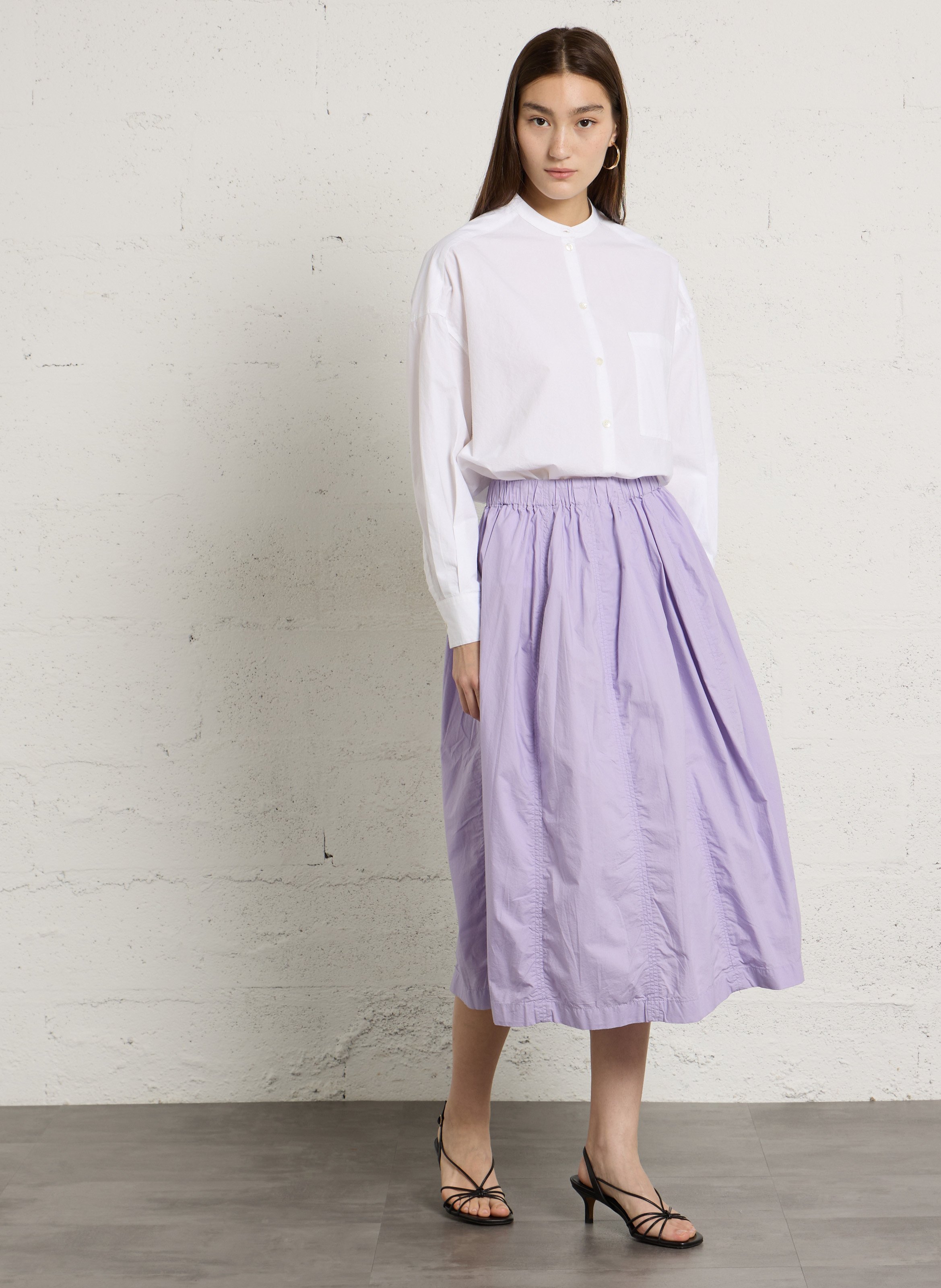 Round neck loose plain shirt BELLEROSE White