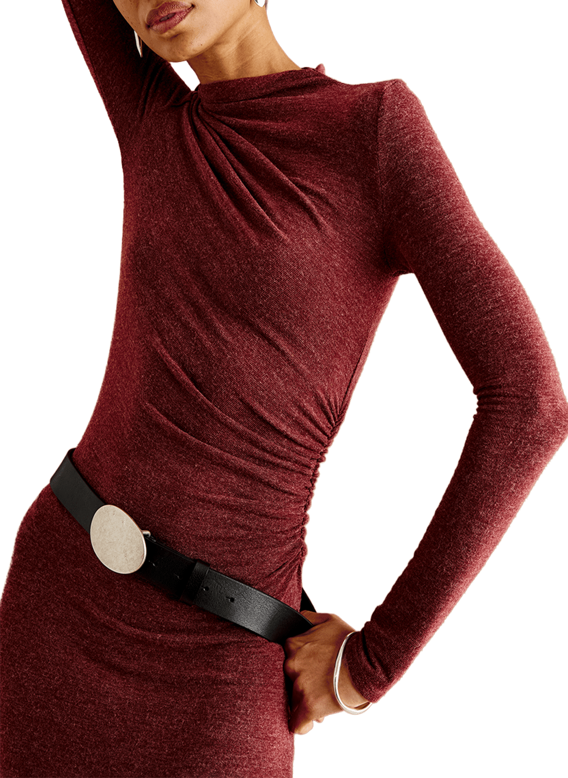 Robe midi col montant RAILS Rouge