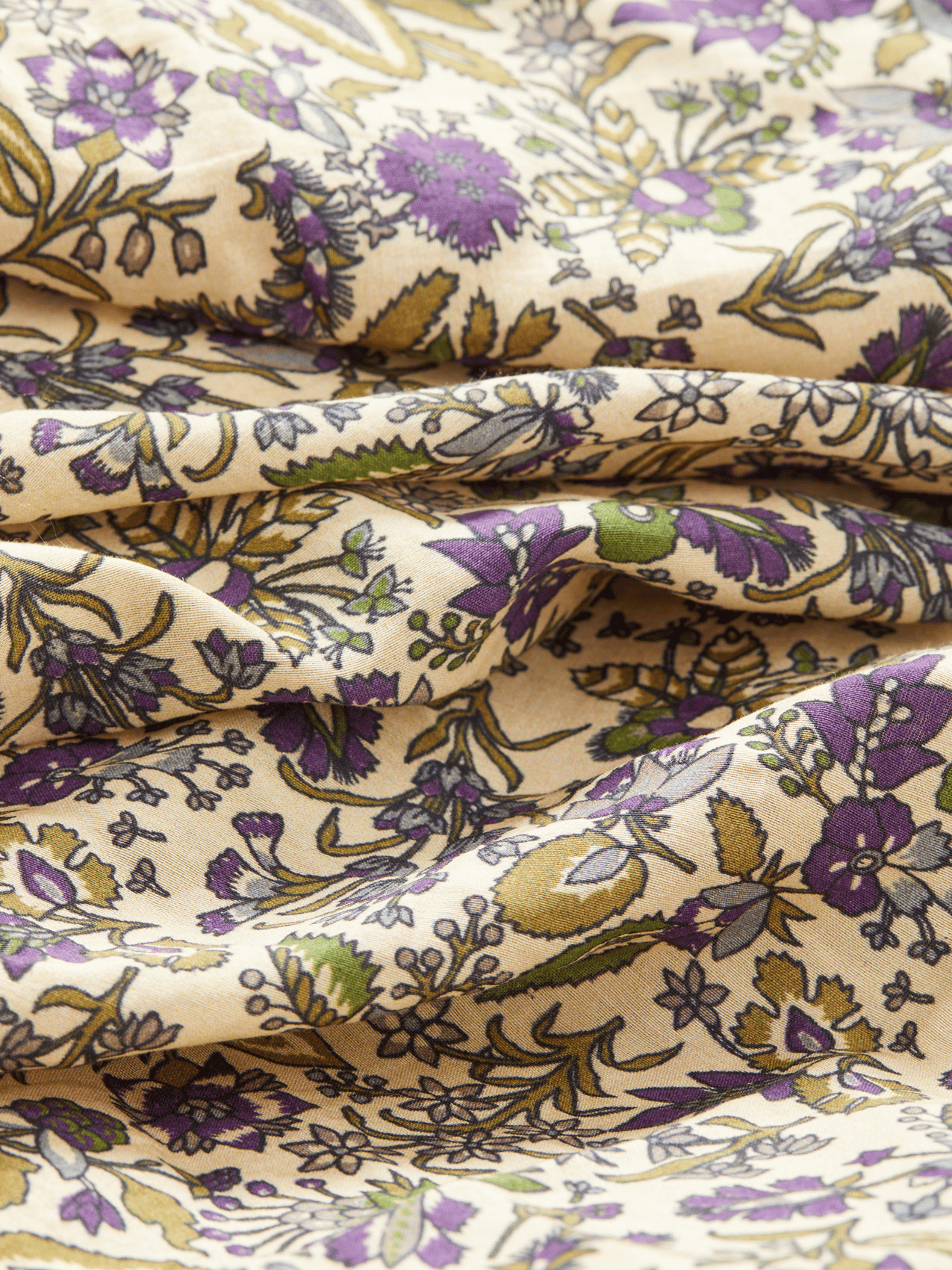 Foulard carré imprimé floral en coton mélangé BECKSONDERGAARD Multicolore
