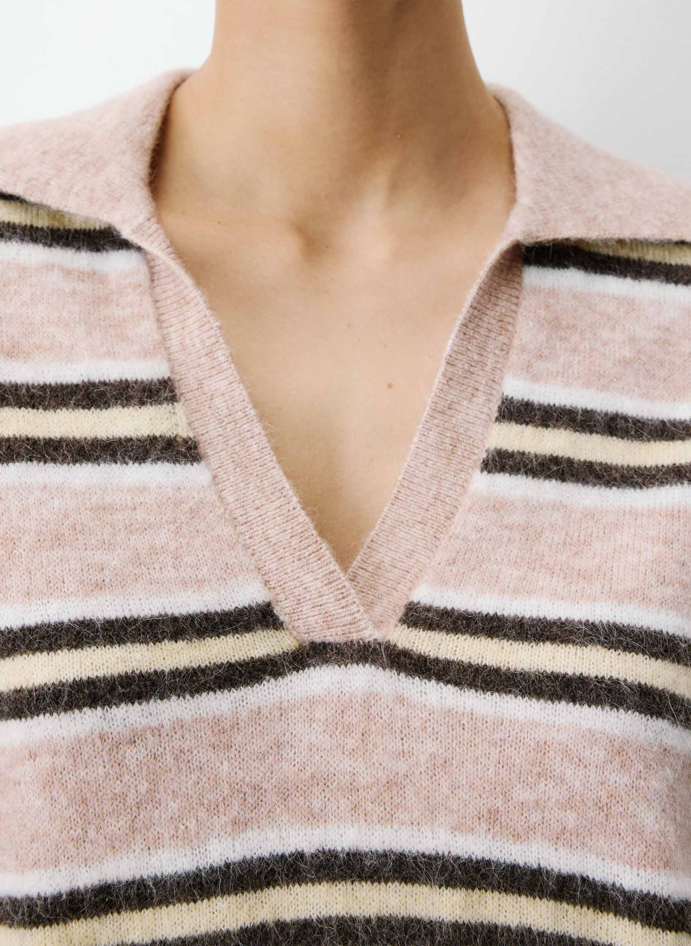 Pull col polo GRACE ET MILA Beige