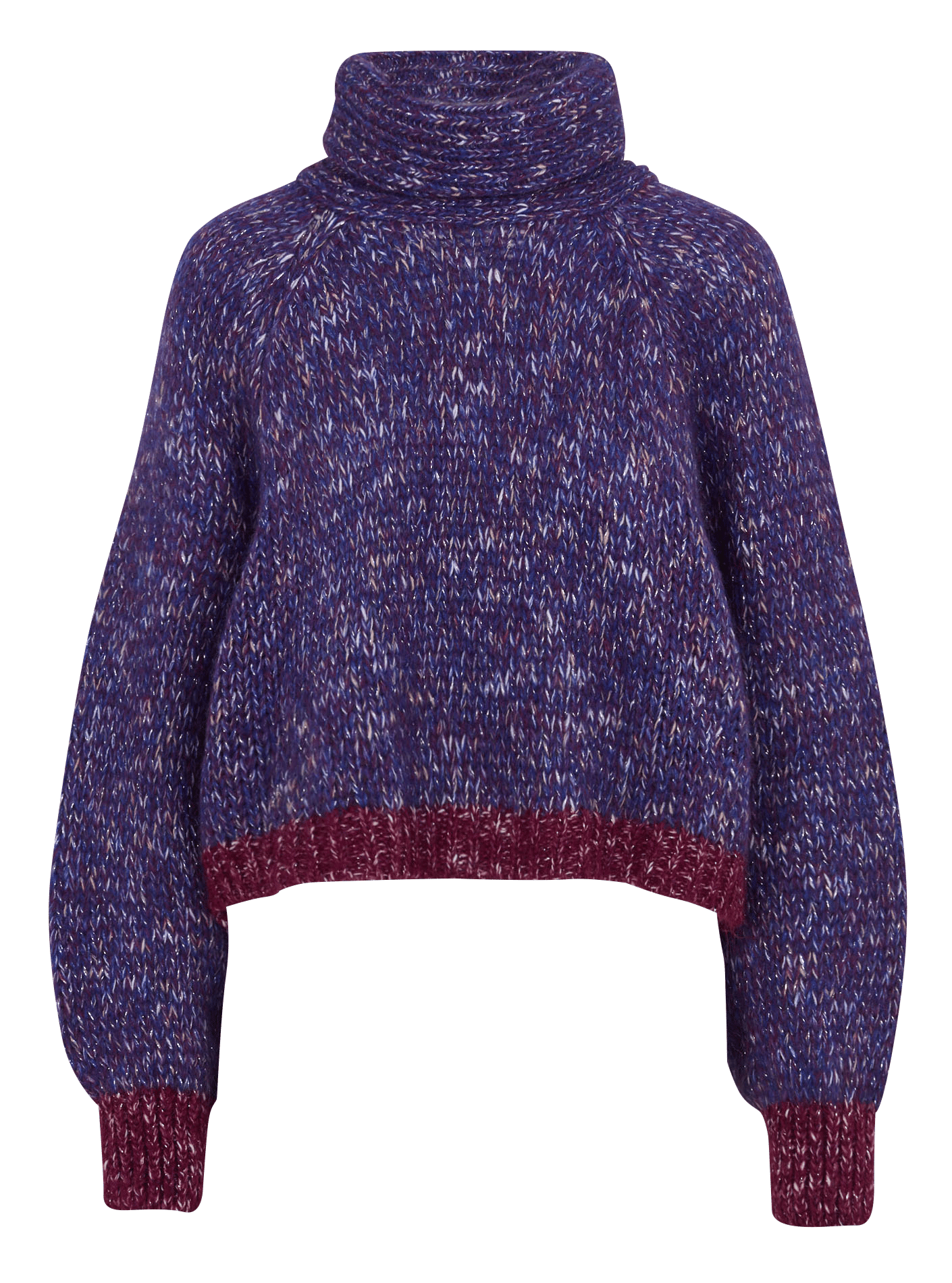 Oversized high-neck knit sweater LA FEE MARABOUTEE Purple