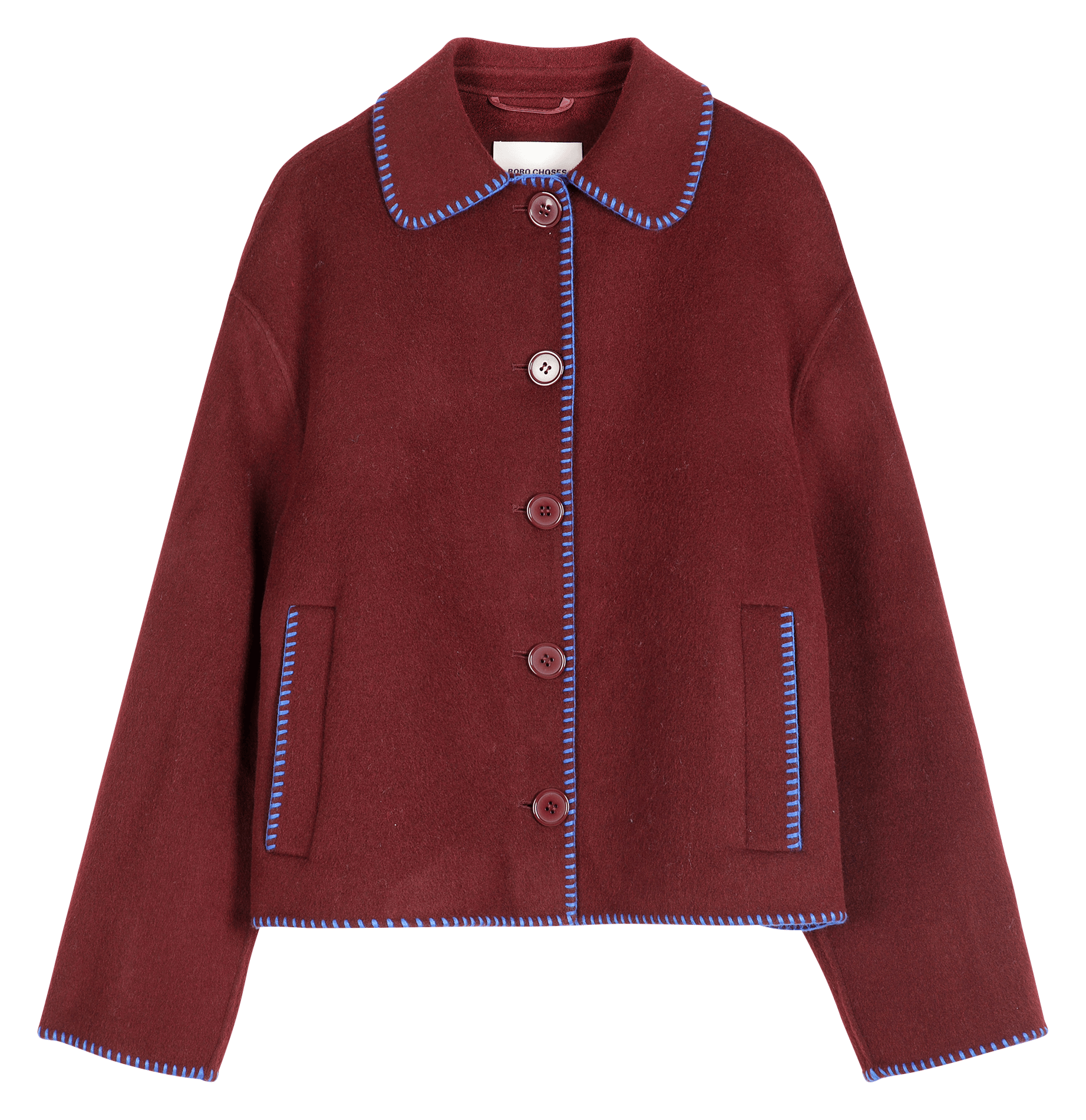 Veste droite en laine mélangée BOBO CHOSES Rot