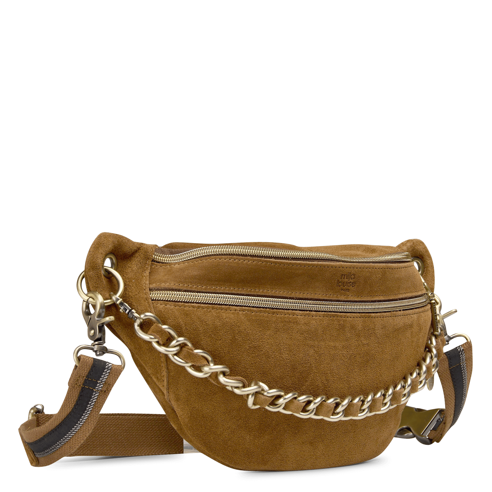 Sac porté épaule en cuir de vachette MILA LOUISE Beige