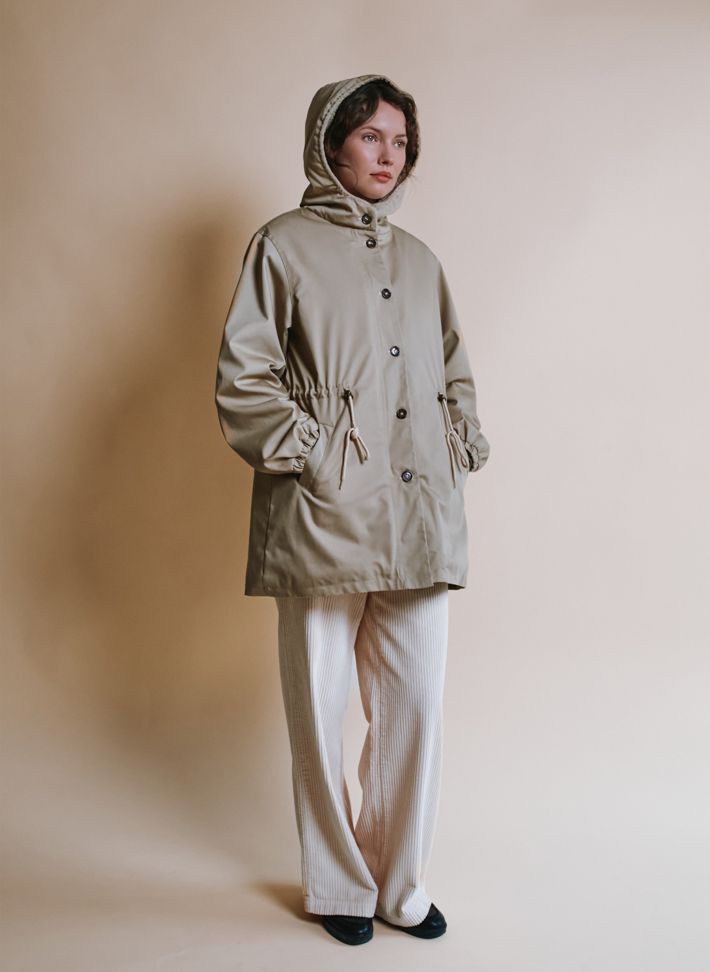 Veste à capuche cintrée EMILE ET IDA Beige
