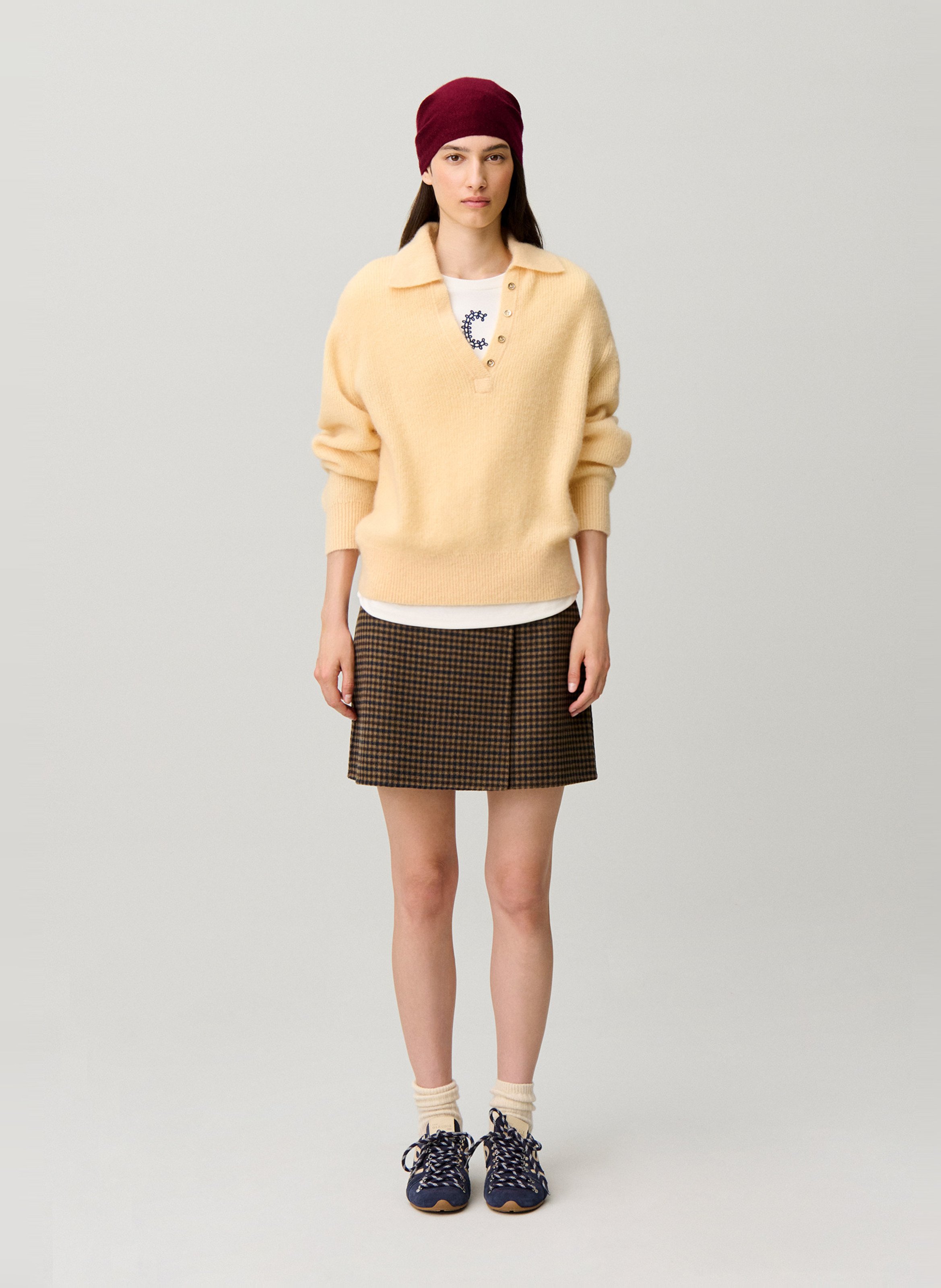Pull droit en laine mélangée CLAUDIE PIERLOT Jaune