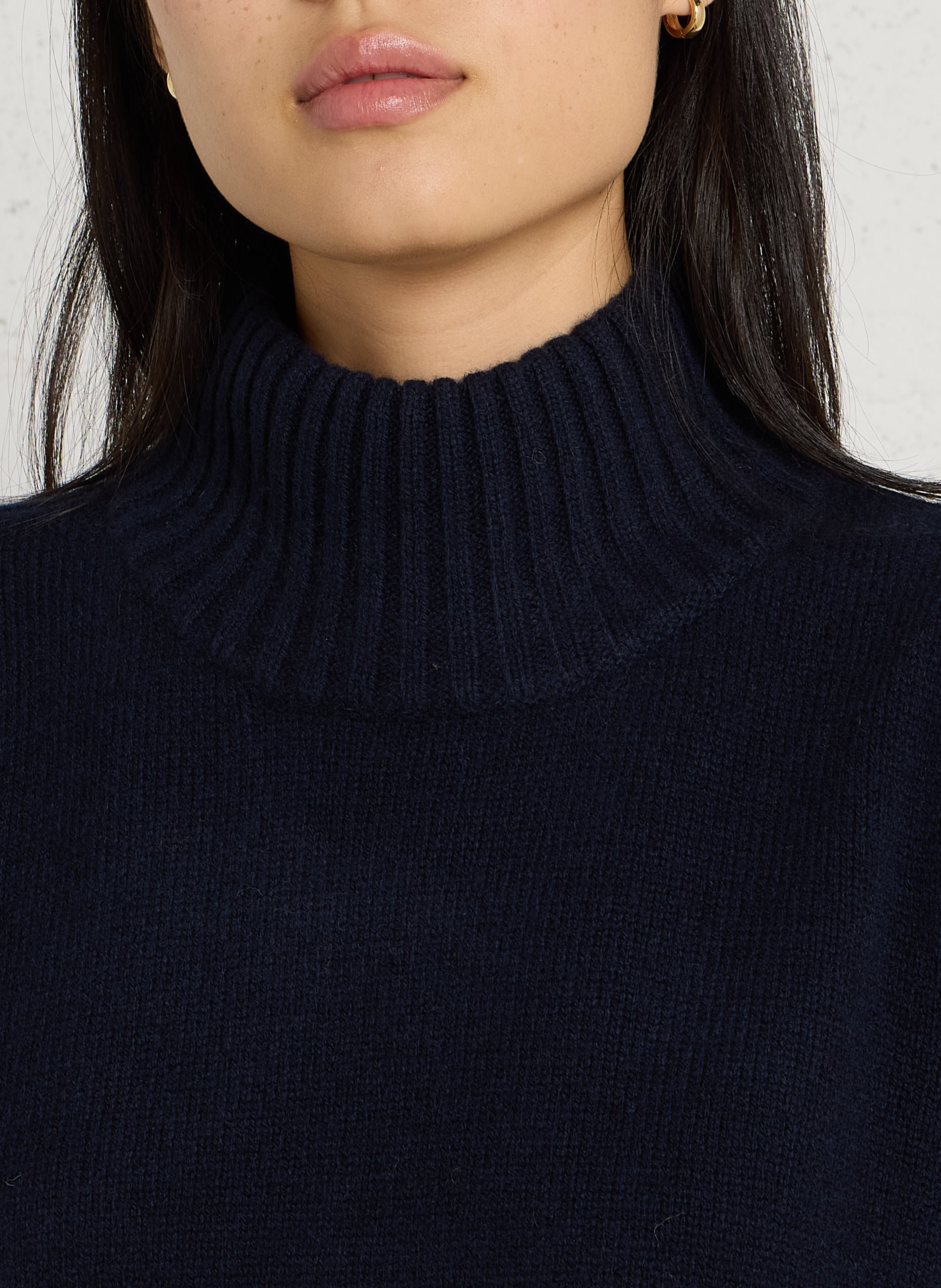 Wollen trui-jurk met opstaande kraag PETITE MENDIGOTE Blauw