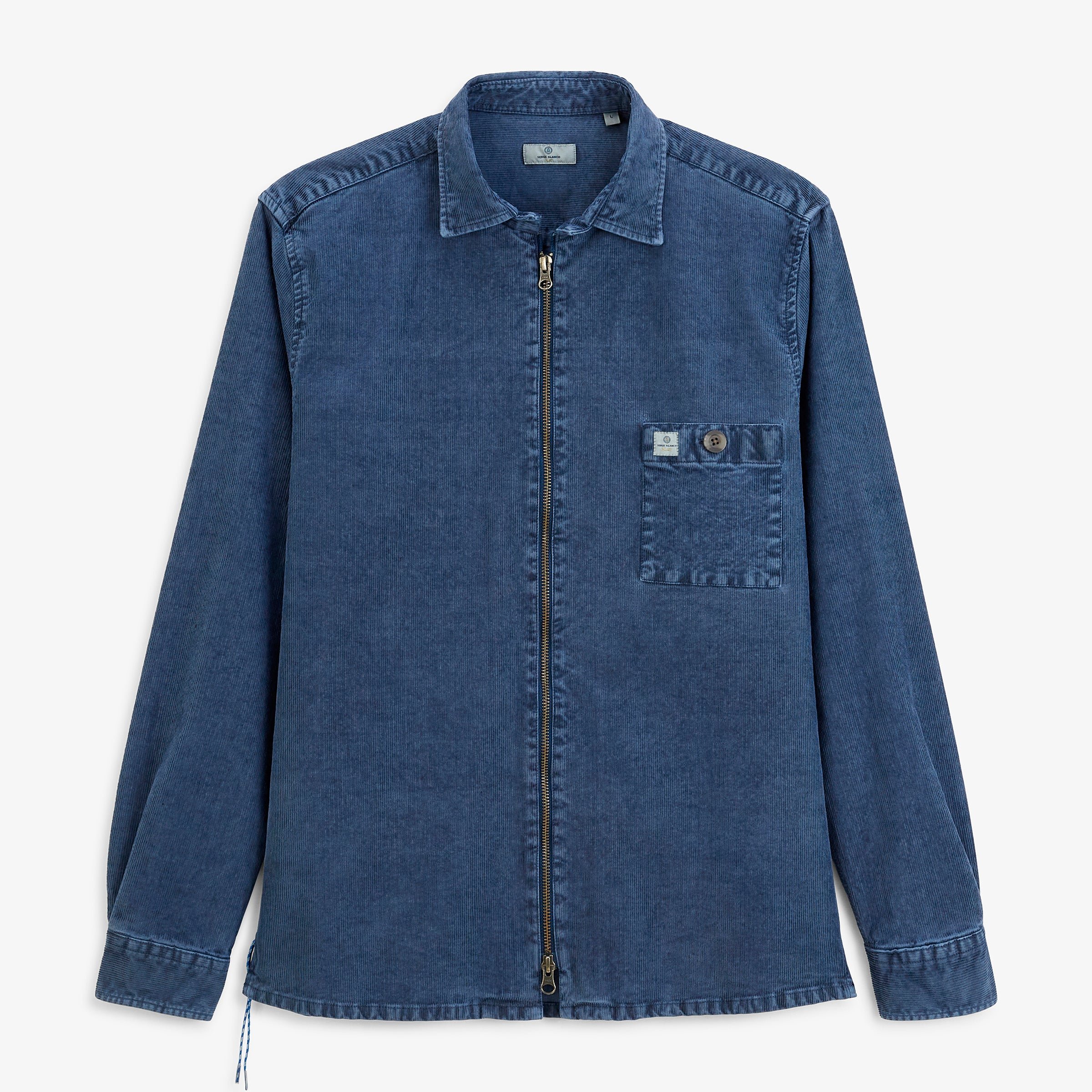 Blue faded-effect zip-up corduroy overshirt sbplay SERGE BLANCO Blue