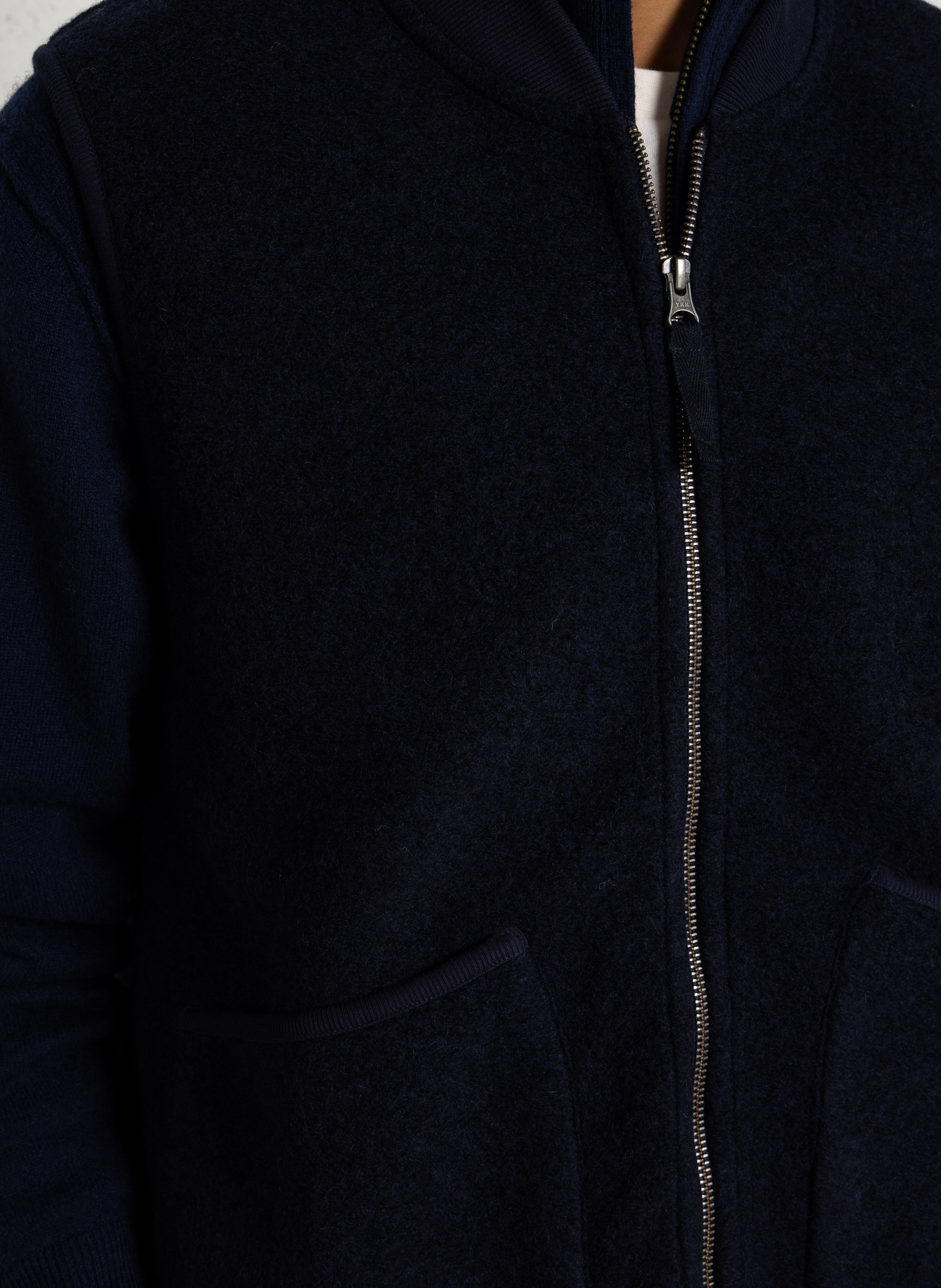 Gilet con collo teddy in misto lana HARTFORD Blu