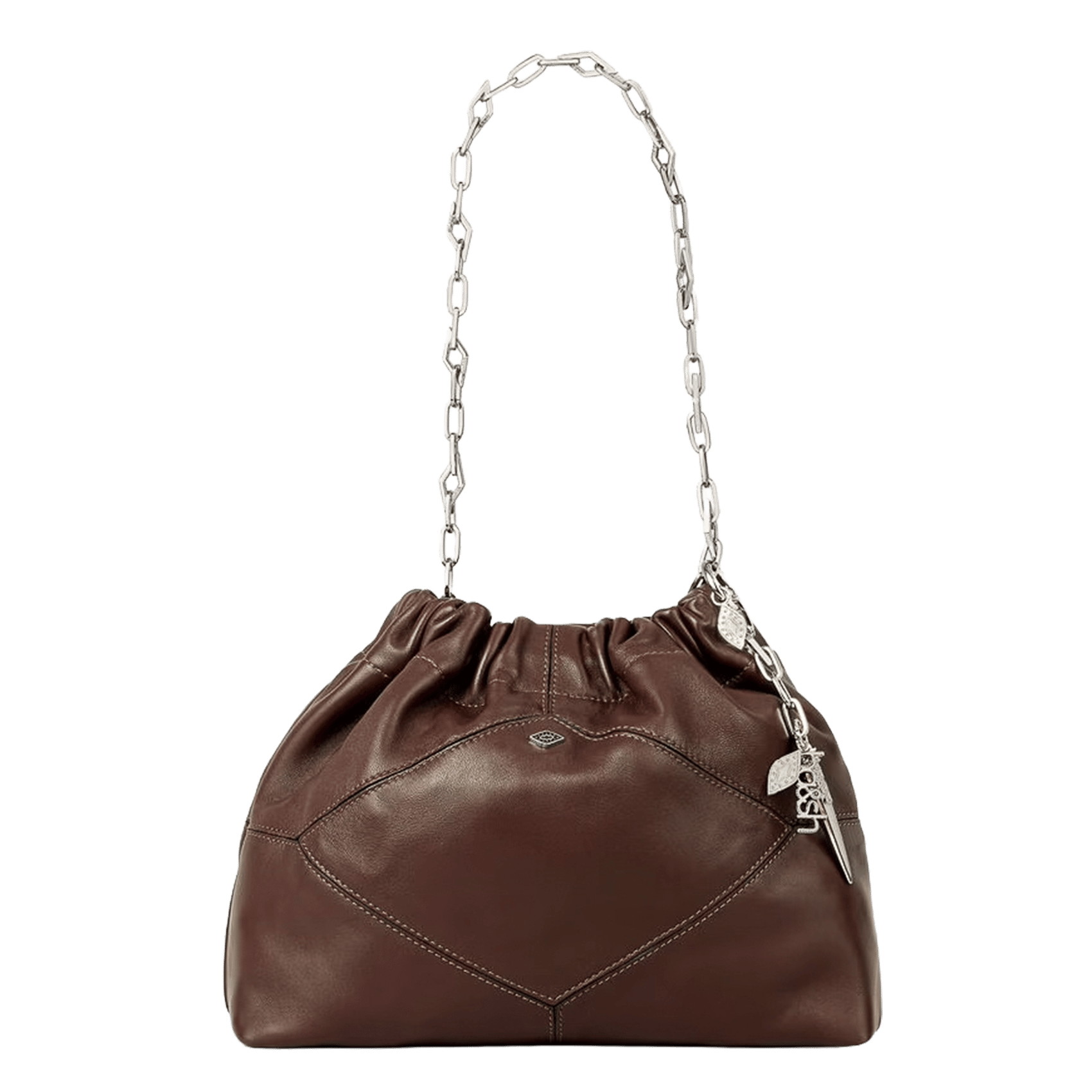 Sac porté épaule en cuir BA&SH Marron