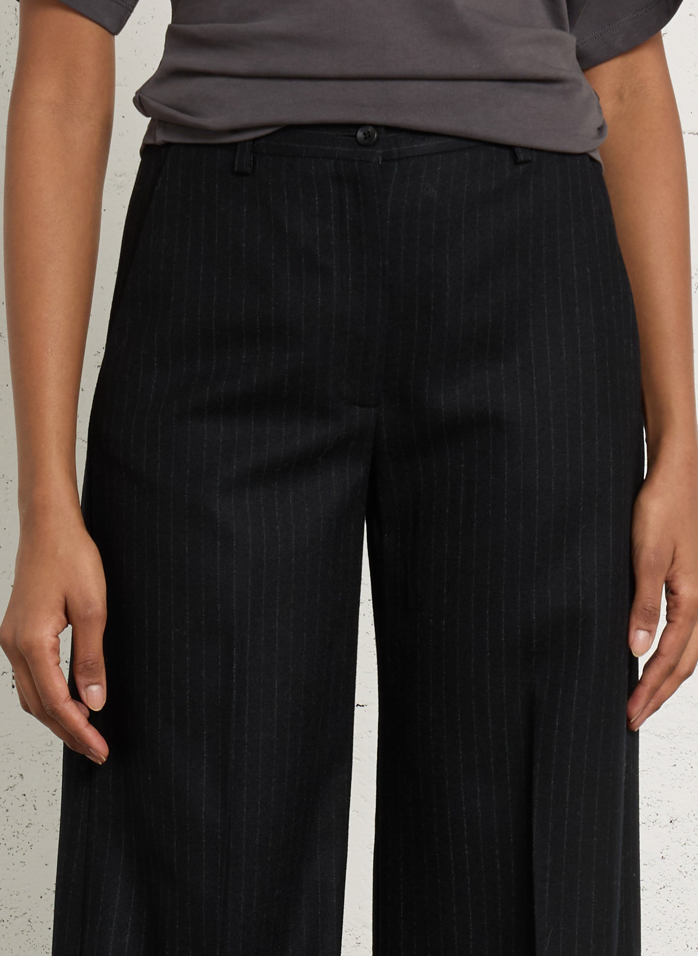 Weite Hose aus Wollmix DIEGA Schwarz