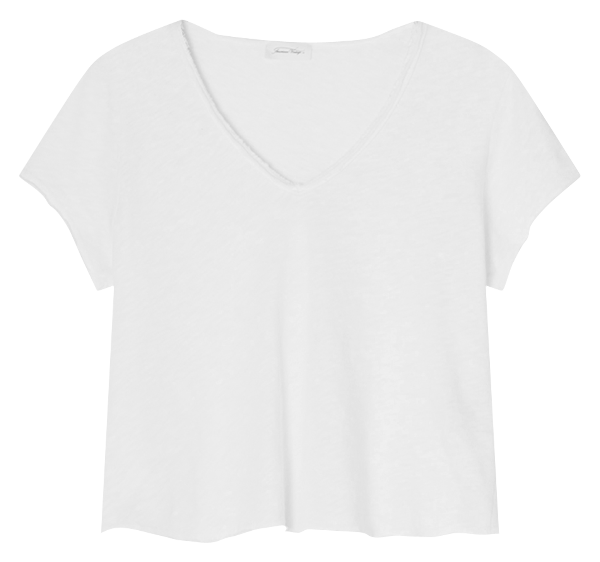 Tee-shirt droit col V en coton AMERICAN VINTAGE Blanc