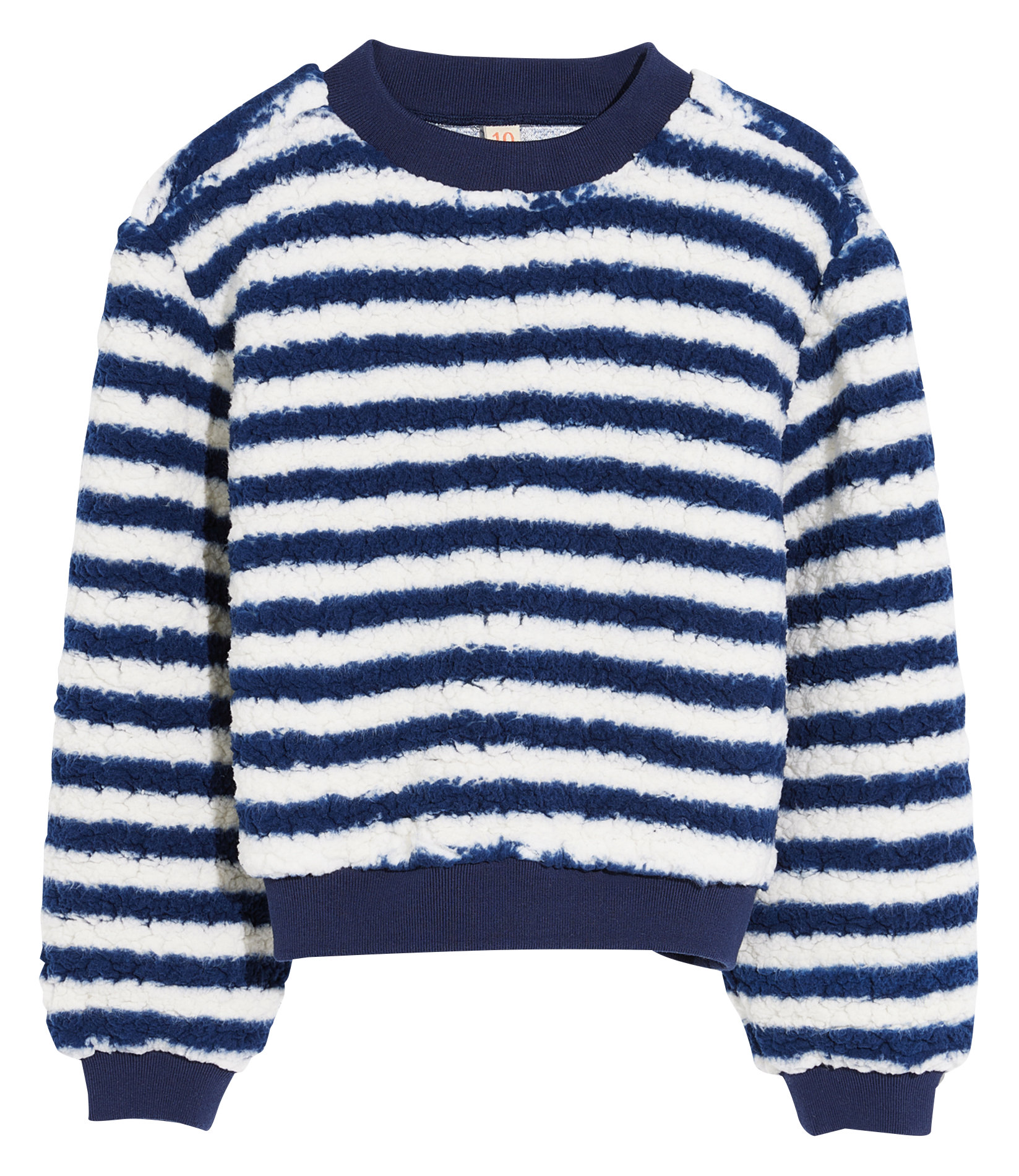 Round-neck striped Sherpa sweatshirt BELLEROSE Blue