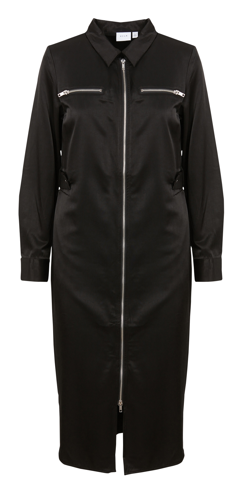 Robe col classique satinée VILA Noir