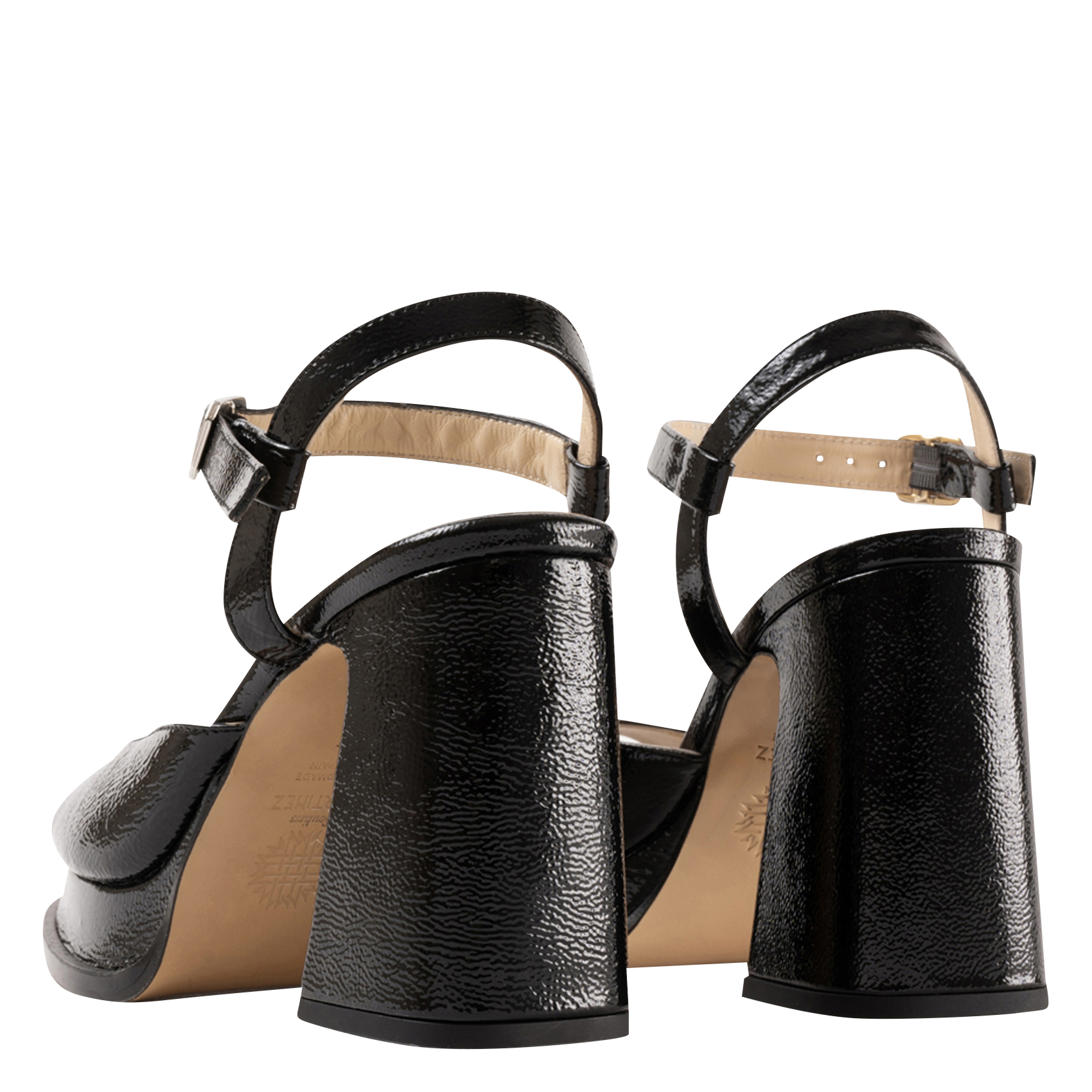 Sandales hautes en cuir SOULIER MARTINEZ Noir