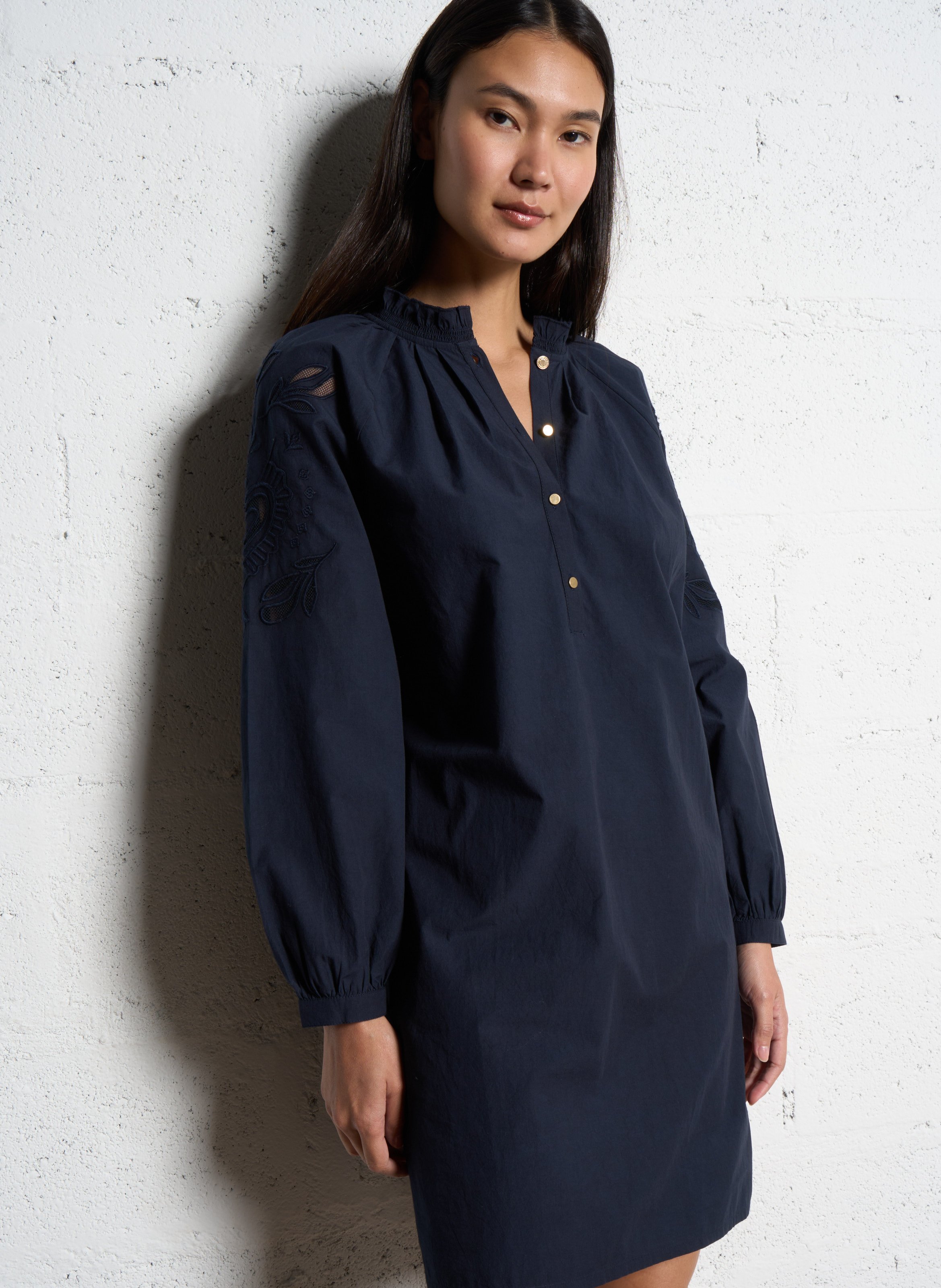 Straight cotton dress I CODE Blue