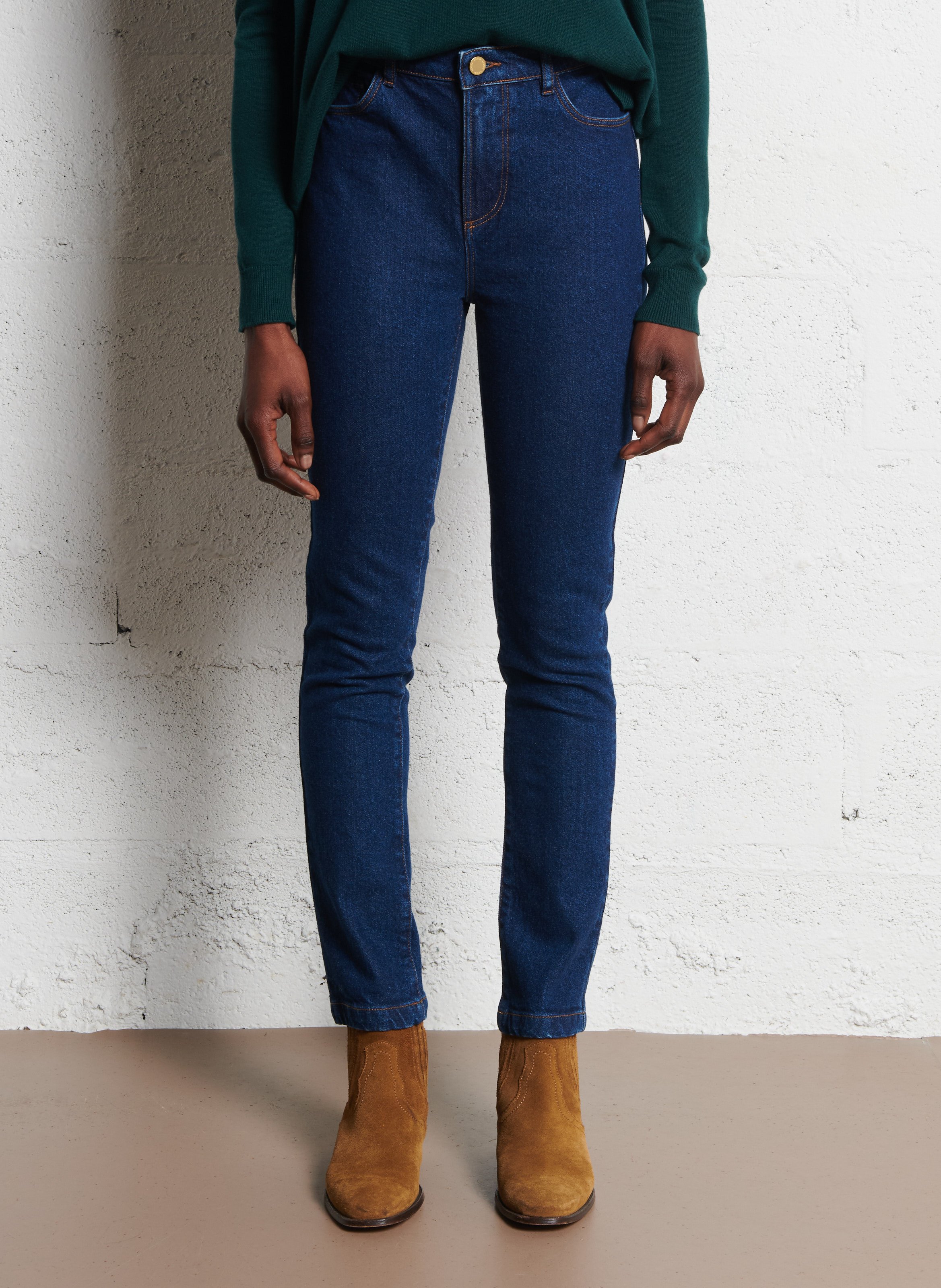 High-rise slim-fit jeans I CODE Blue