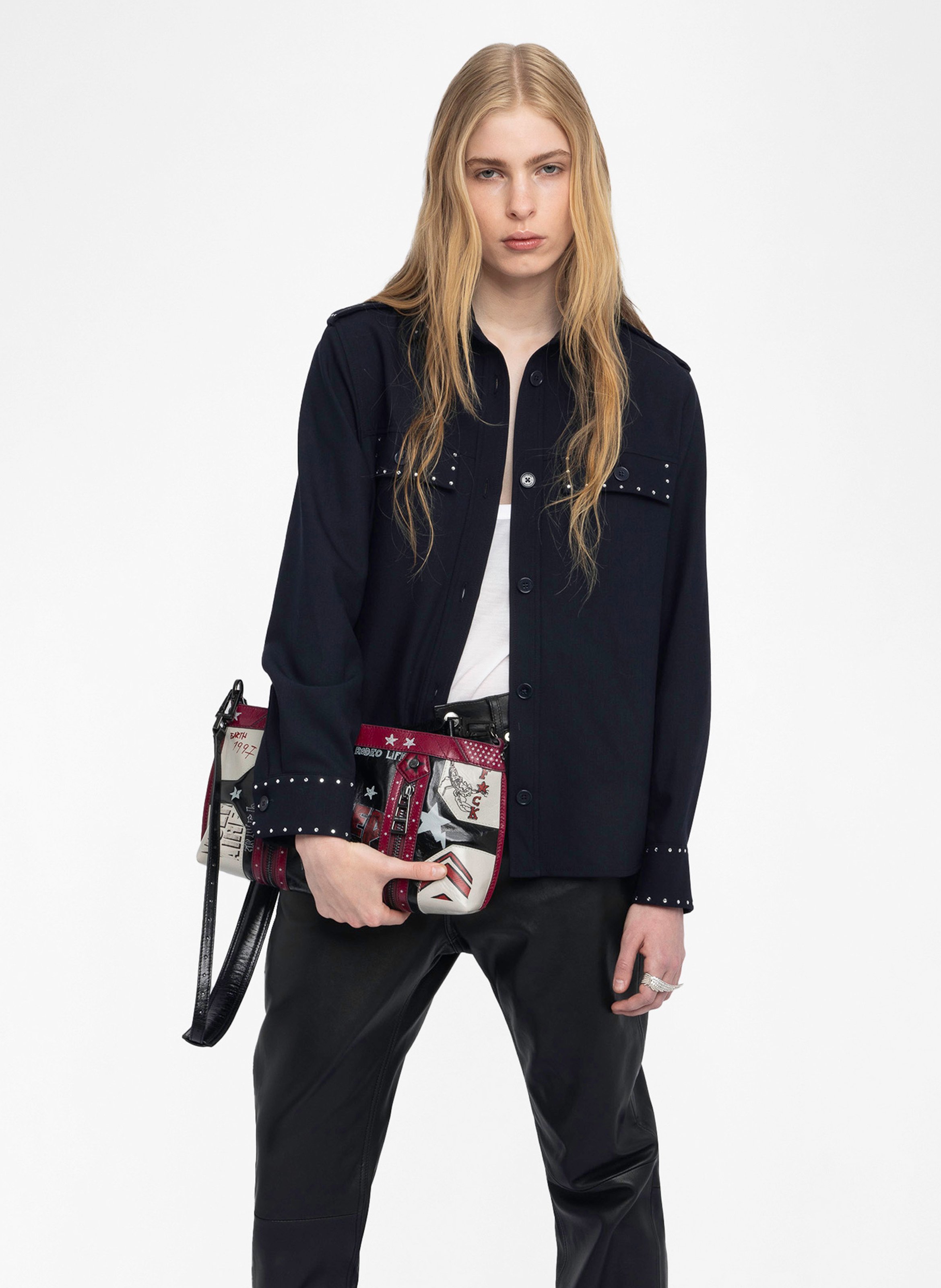 Straight shirt with rhinestones ZADIG&VOLTAIRE Blue