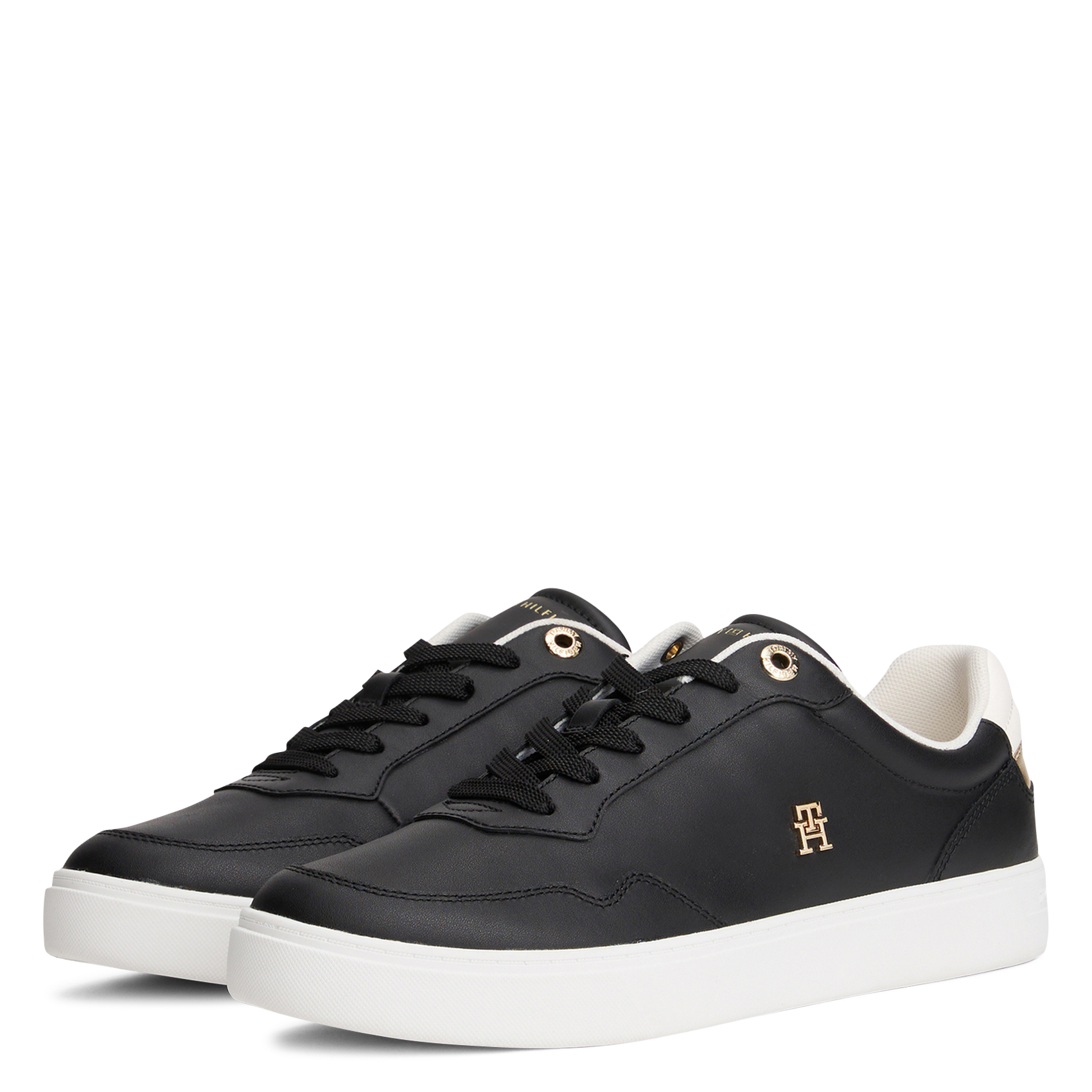 Baskets basses en cuir TOMMY HILFIGER Noir