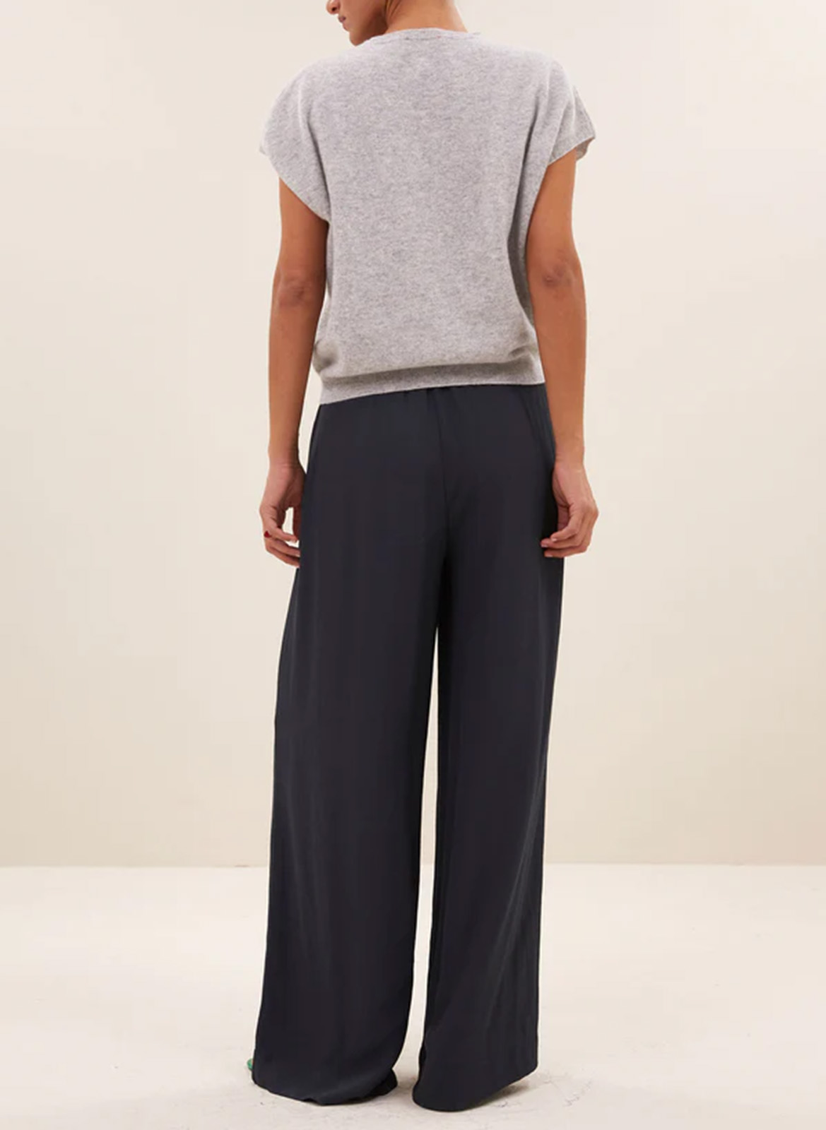 Gestreepte wollen trui BY BAR Grijs