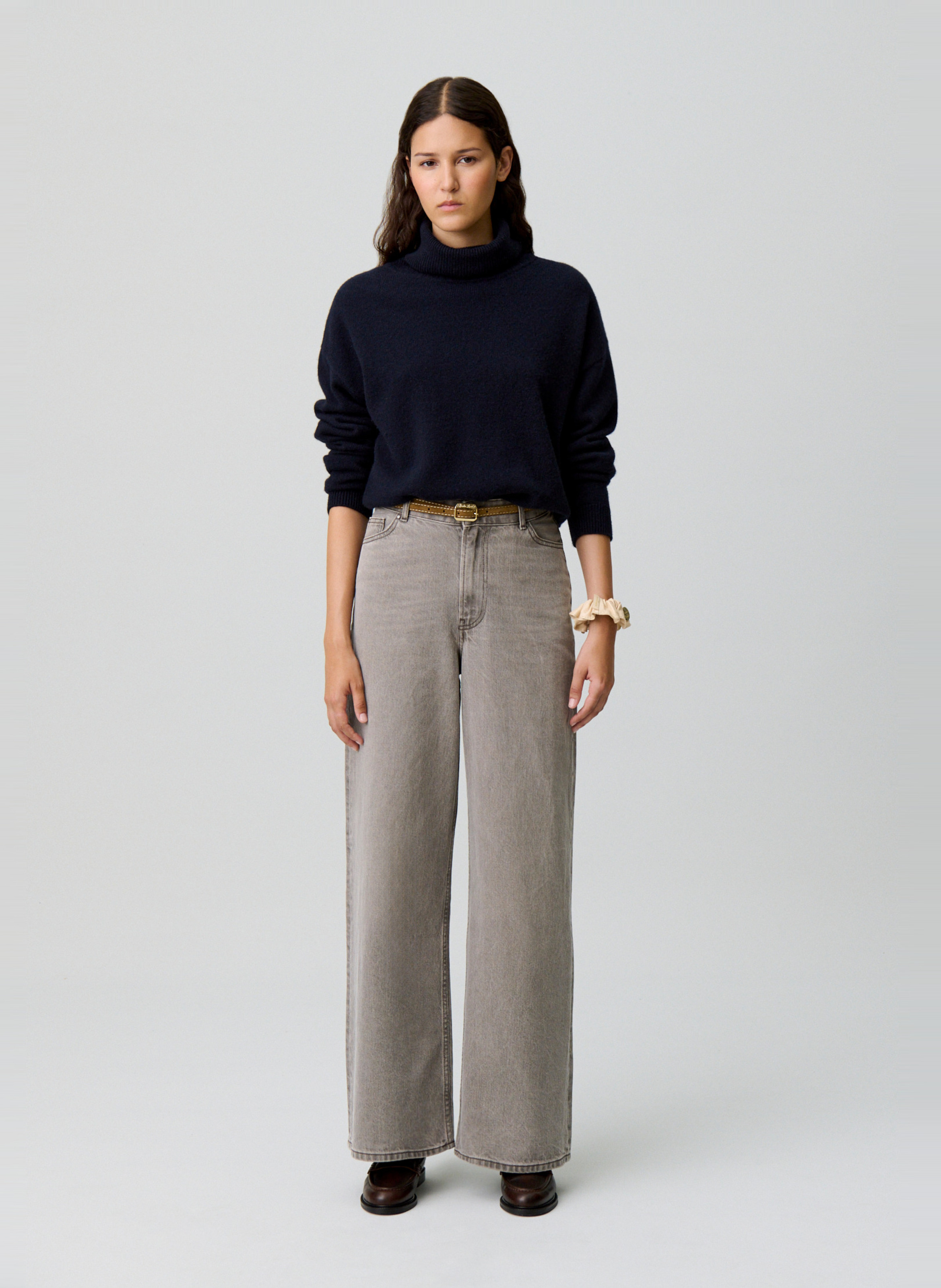 Jean large en coton mélangé CLAUDIE PIERLOT Beige