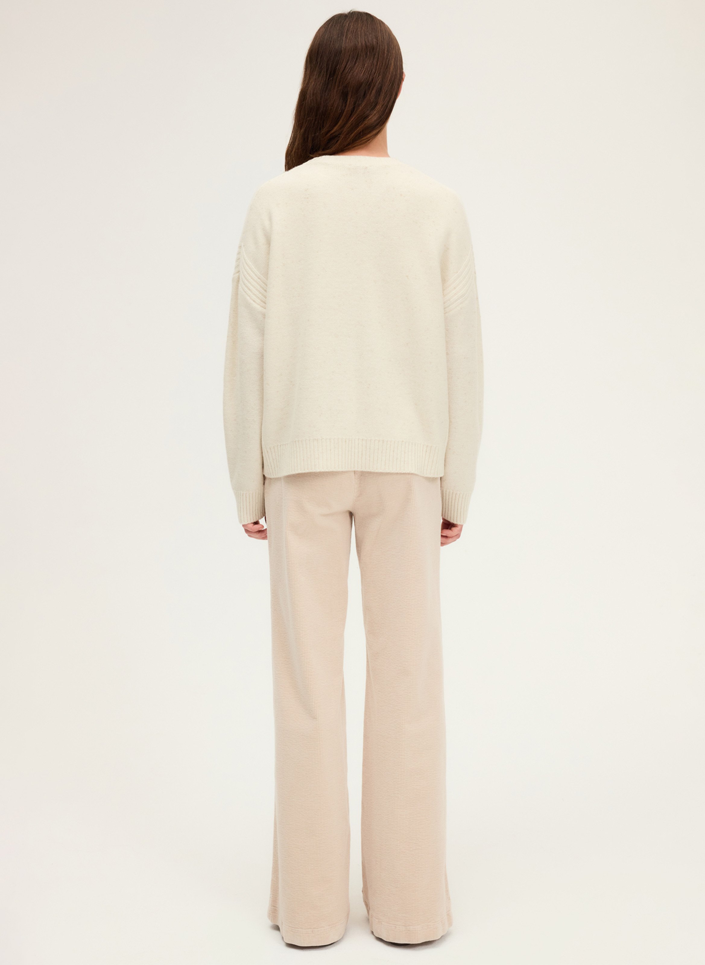 Round-neck wool- and cashmere-blend sweater PABLO Beige