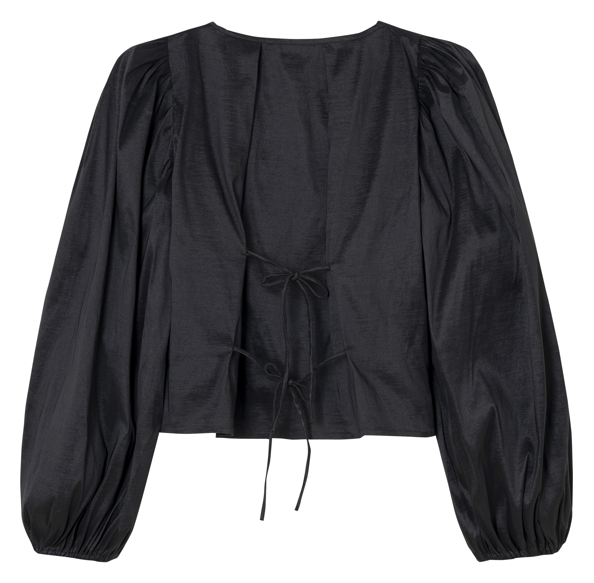 Gerafftes Rundhals-Top LAAGAM Schwarz