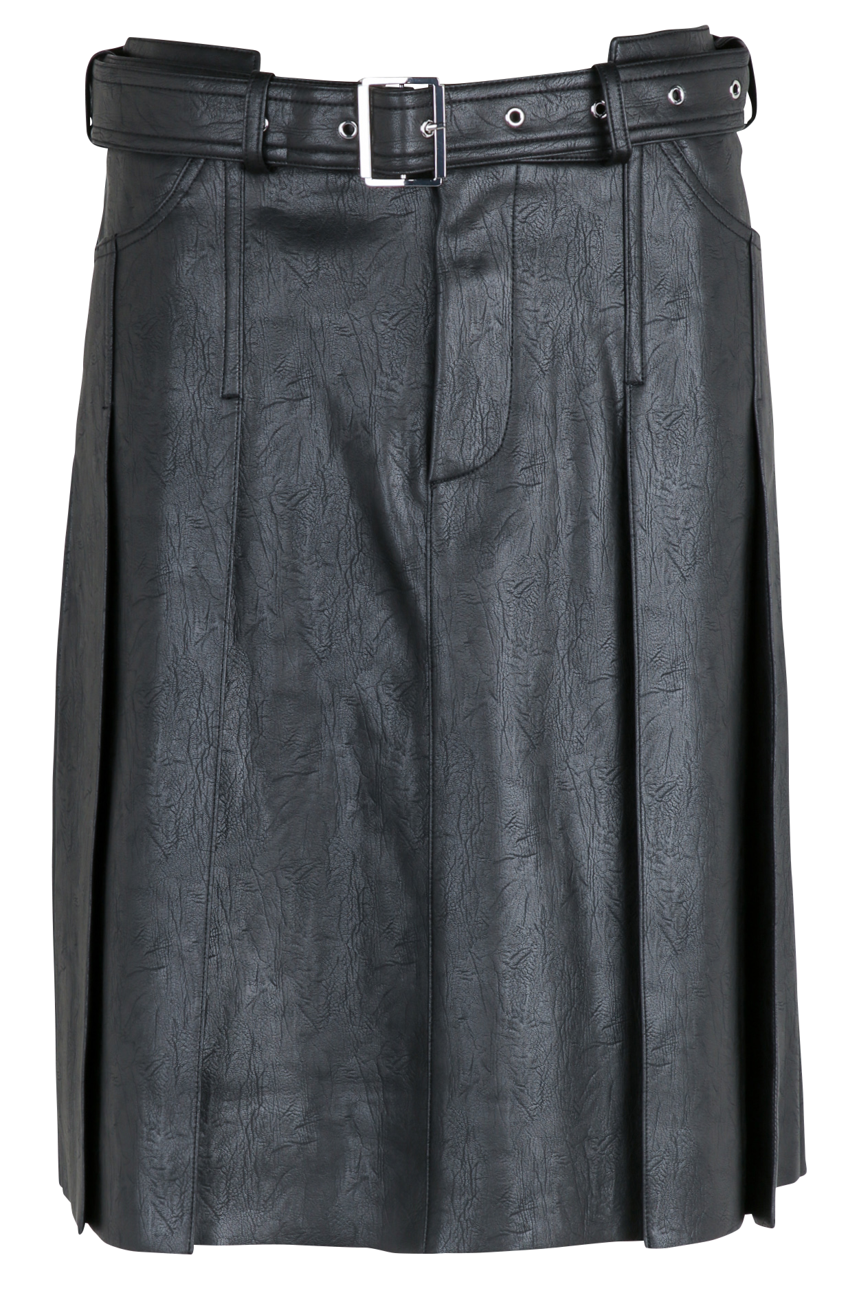 Korte effen plooirok BERENICE Zwart