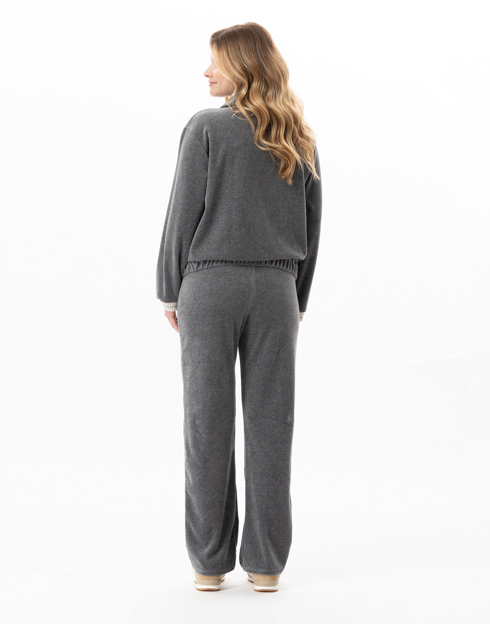 Zip-up velvet homewear set LE CHAT Grey