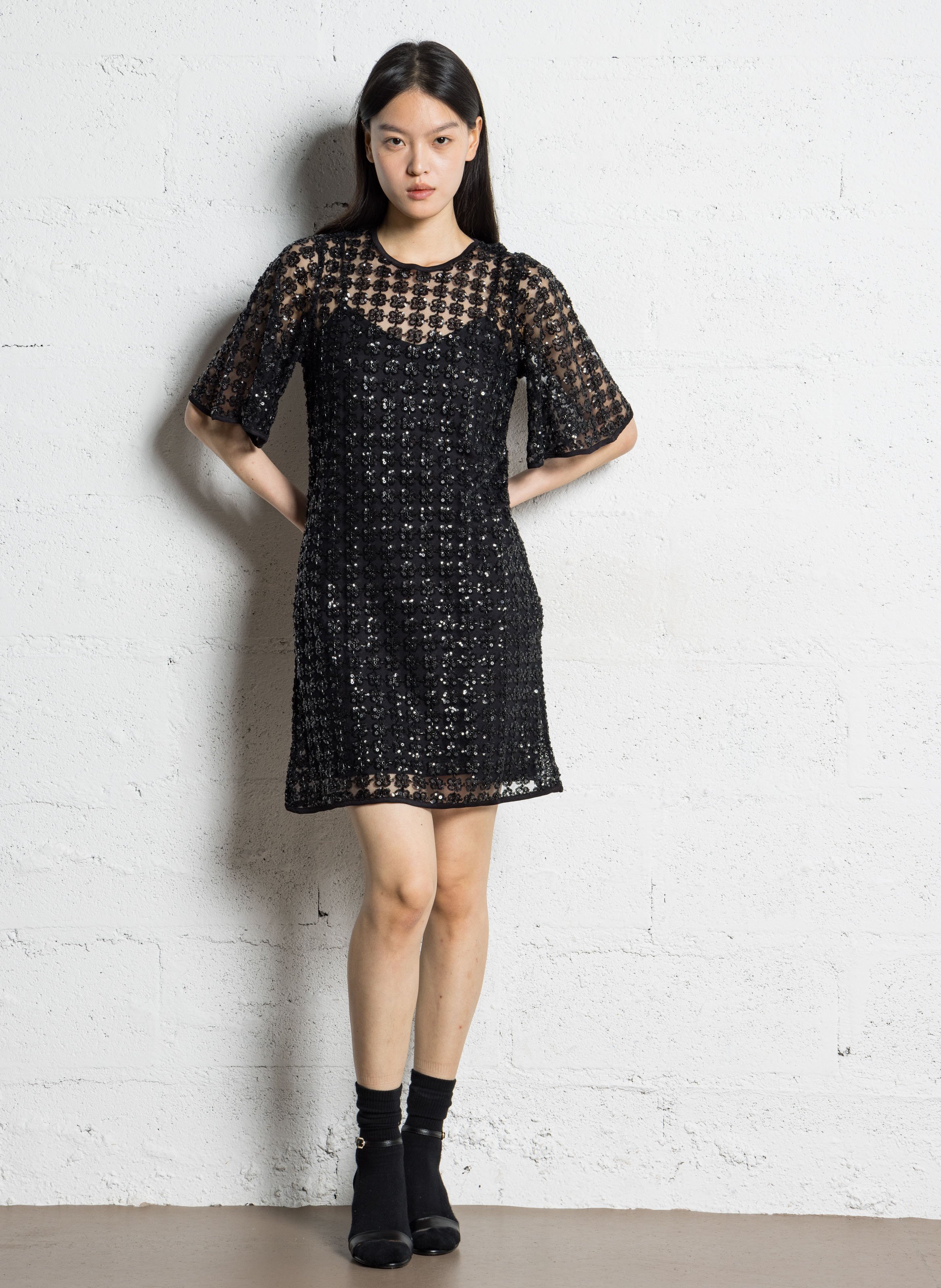 Halfhoge, leren sandalen MAISON 123 Zwart