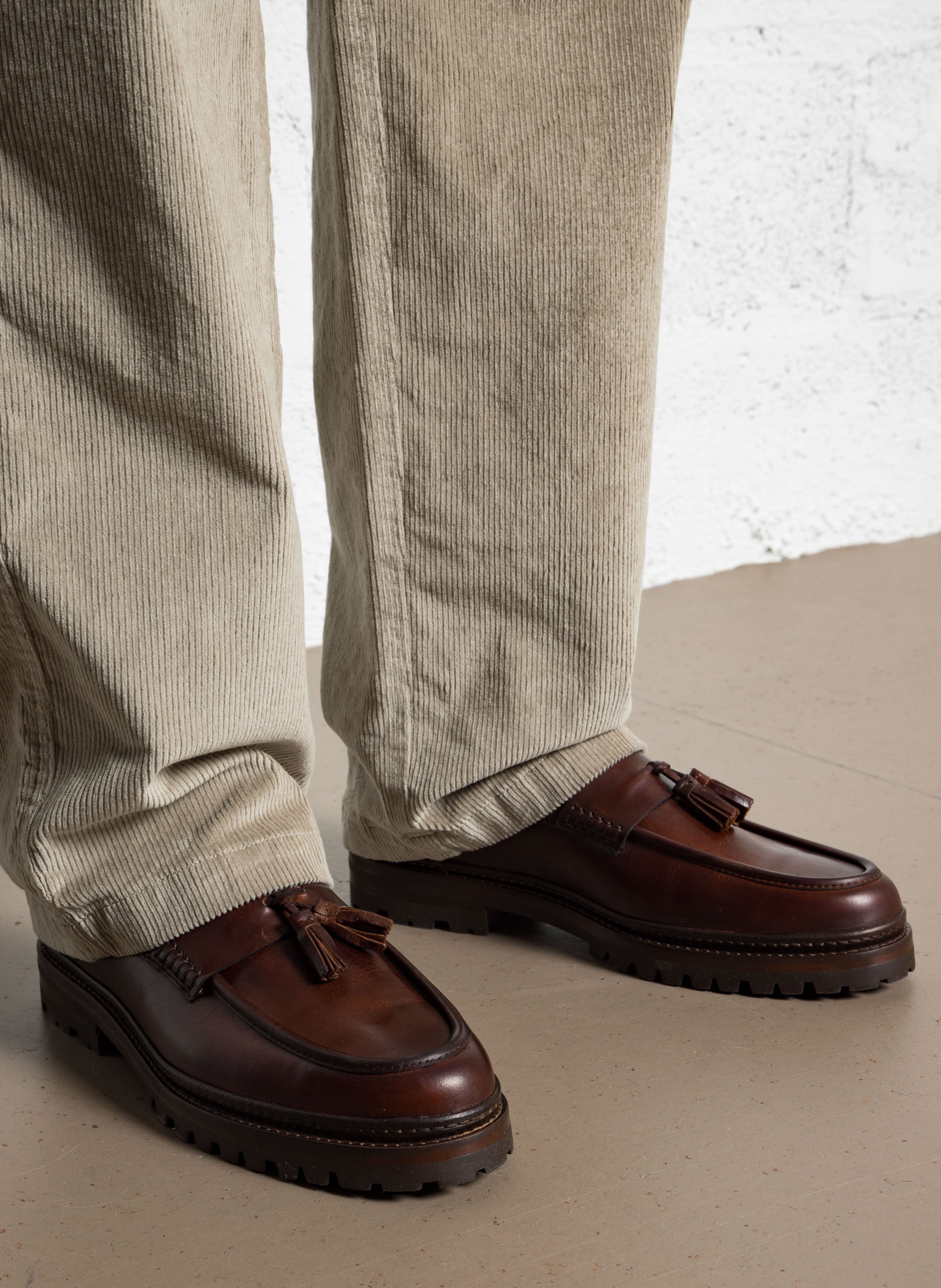 Mocassins à pampilles en cuir BOBBIES Marron