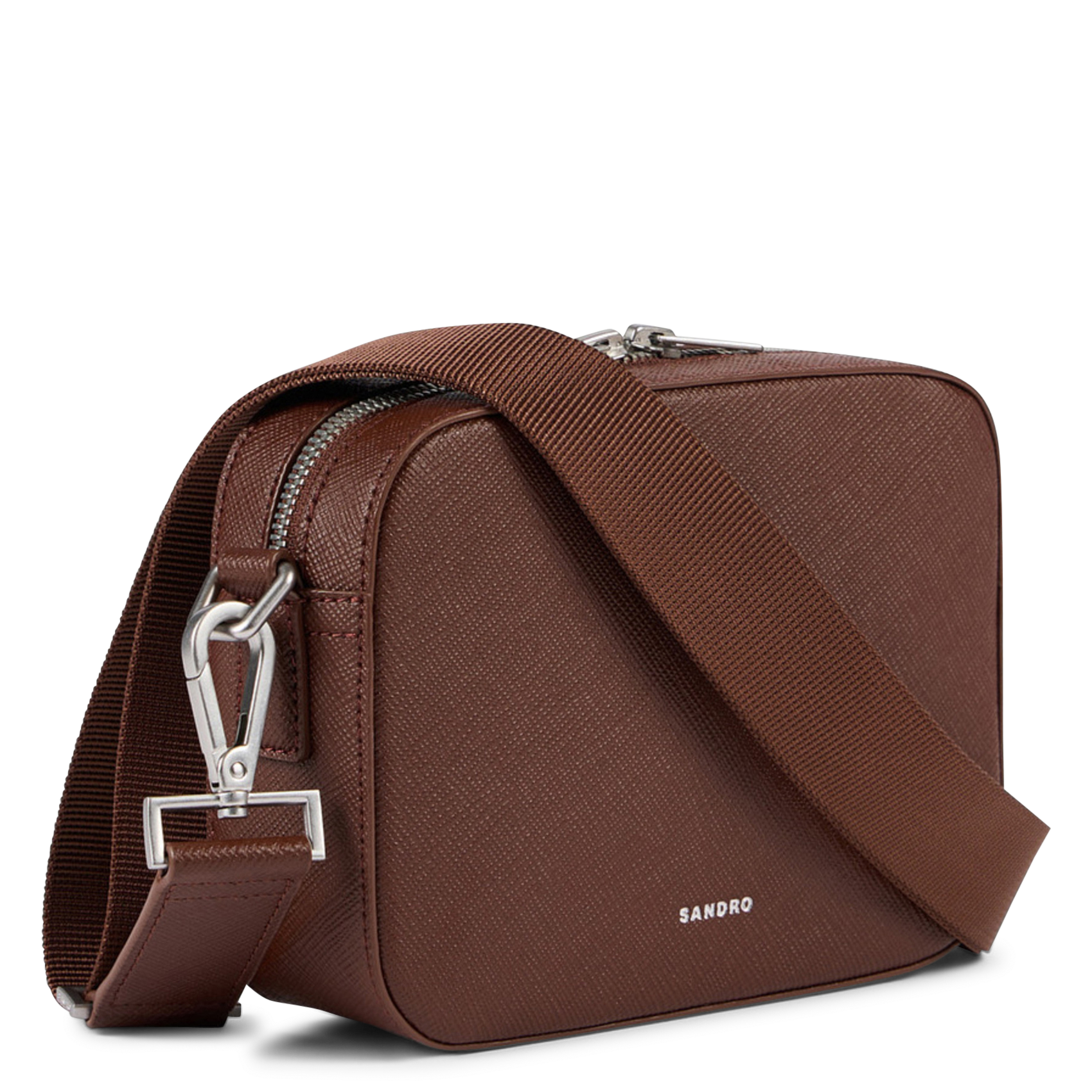 Sac bandoulière en cuir recyclé Marron