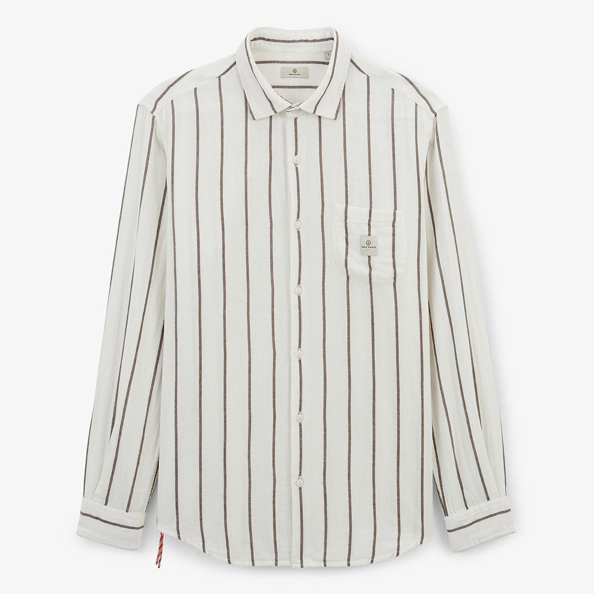 Long-sleeved shirt with wide stripes in cotton SERGE BLANCO Green