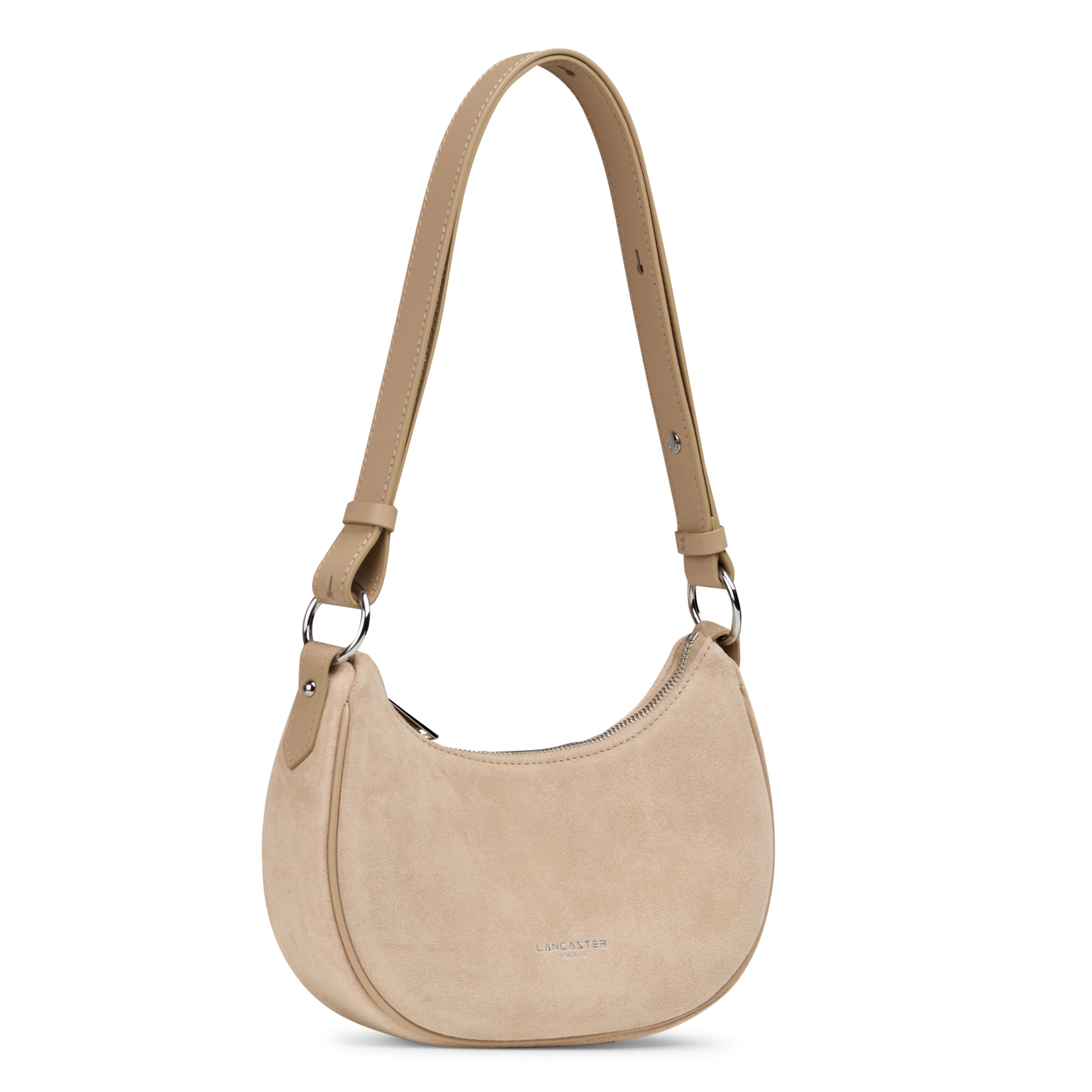 Kleine schoudertas van suède leer LANCASTER PARIS Beige