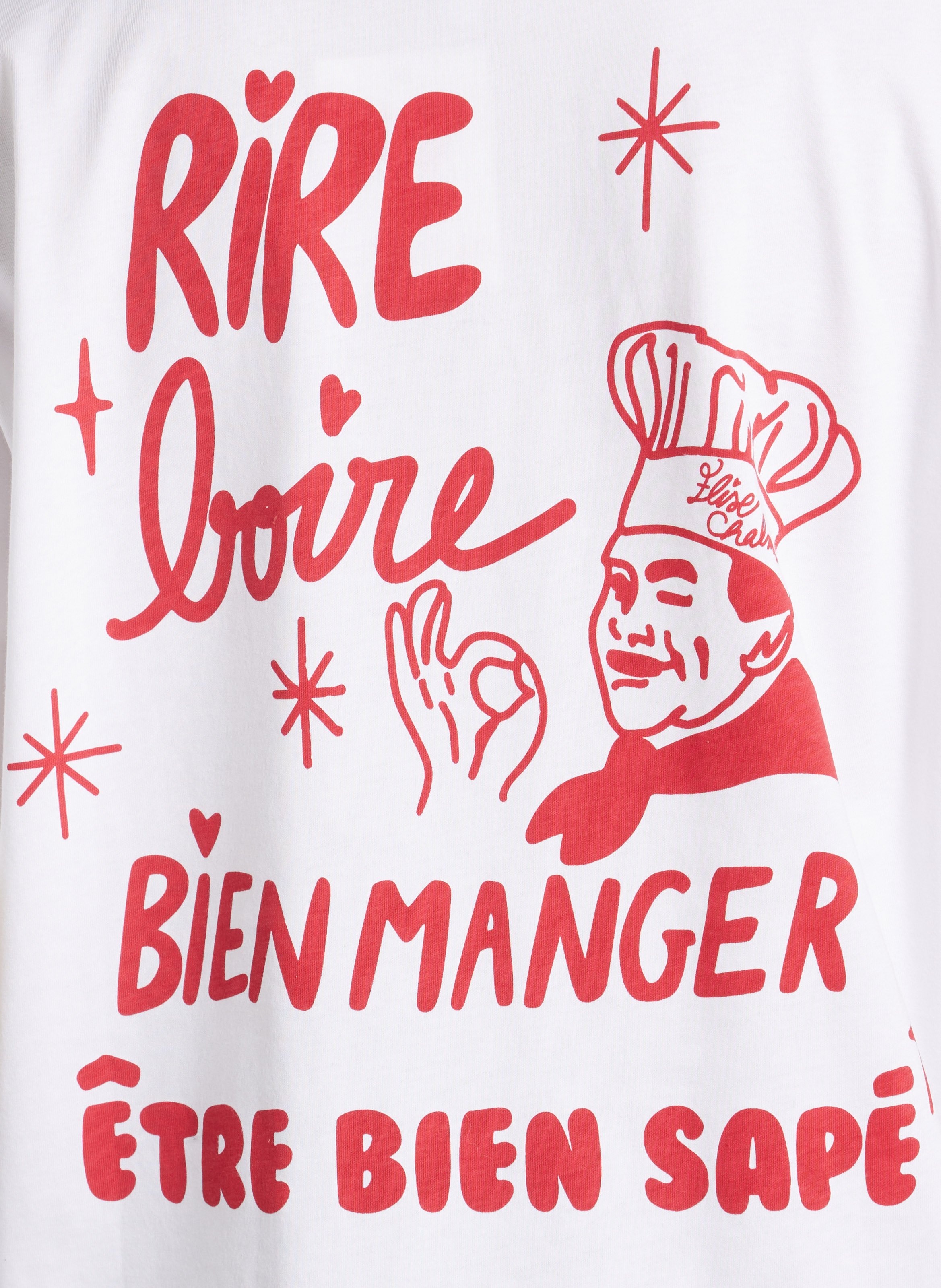 Baumwoll-Pullover mit Rundhalsausschnitt ELISE CHALMIN Weiss