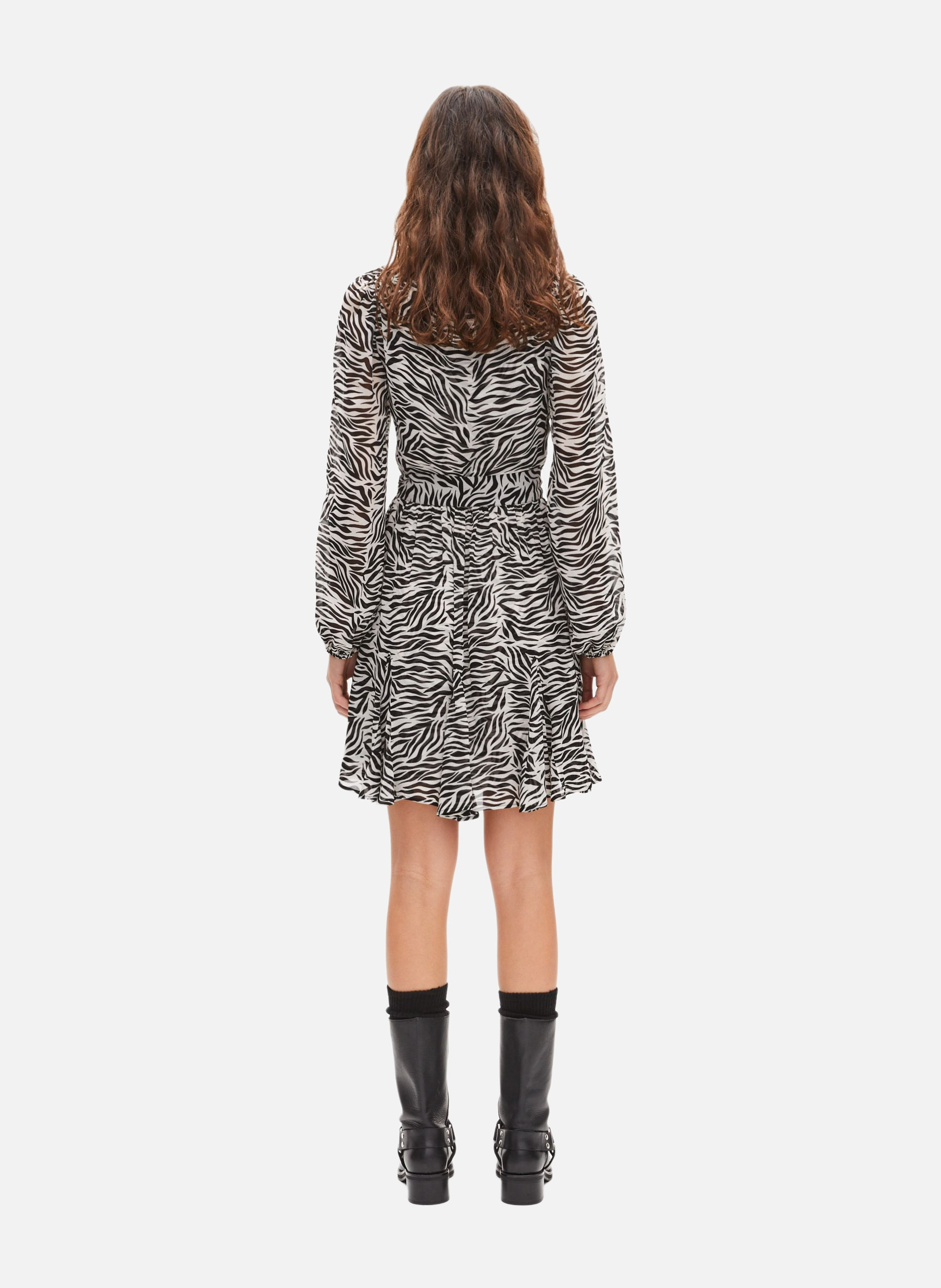 Printed midi wrap dress THE KOOPLES Black