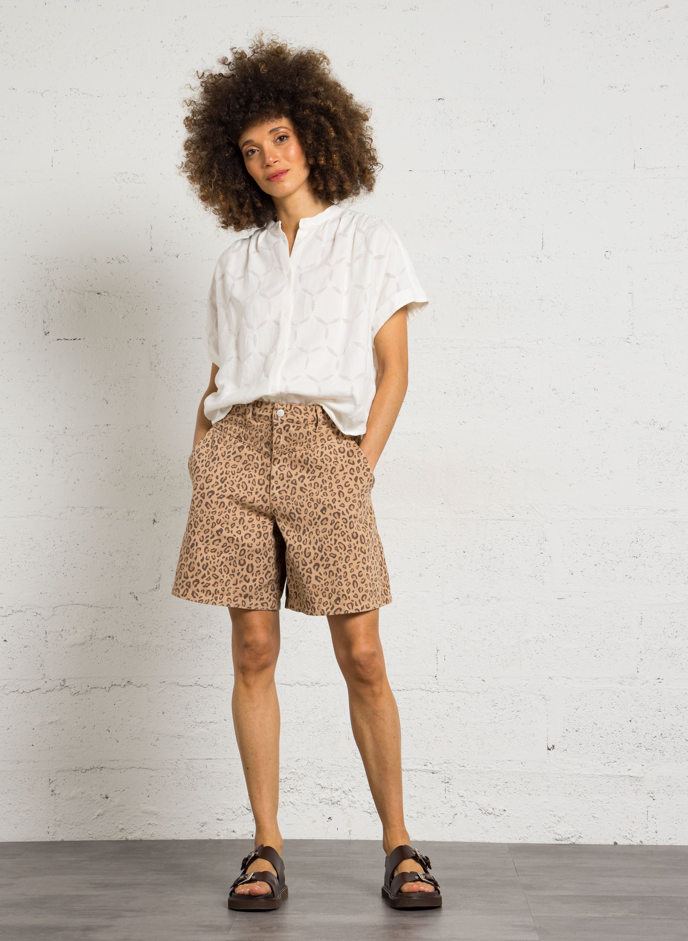 Bermuda droit en coton imprimé THE TINY BIG SISTER Multicolore