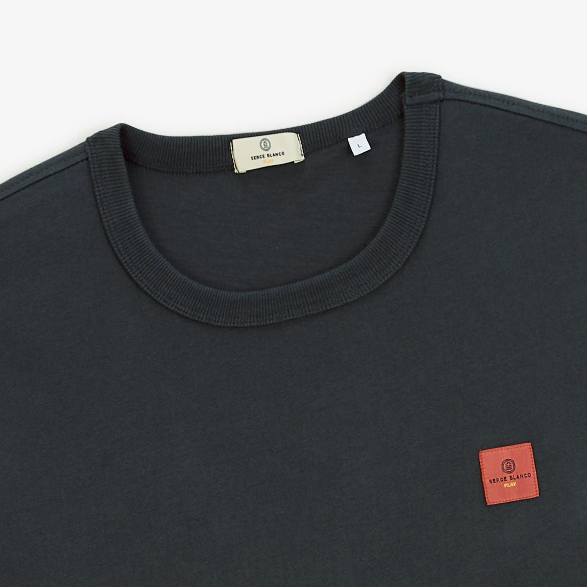 Round neck printed cotton t-shirt with dragon back SERGE BLANCO Grey