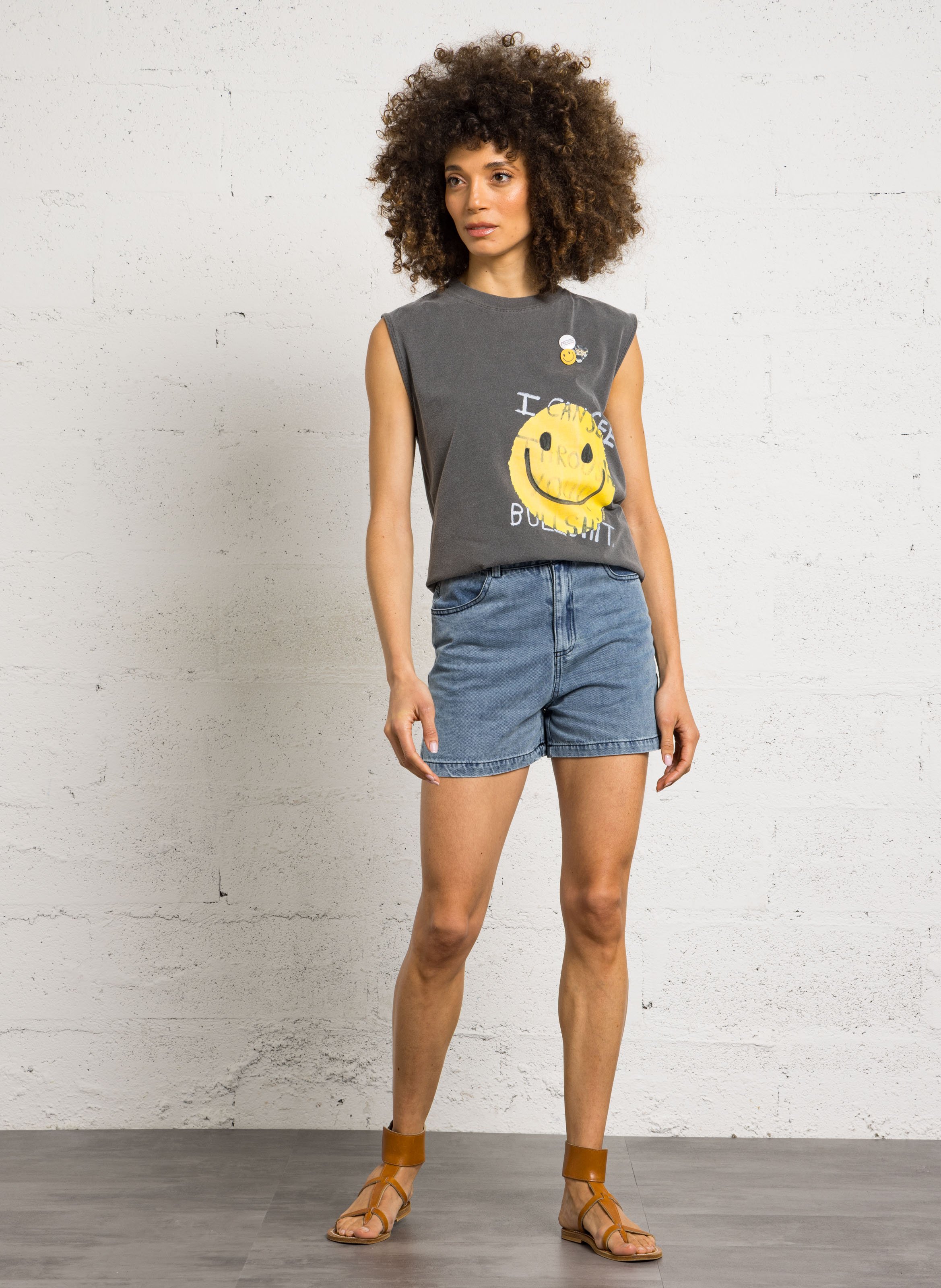 Bedruckte Strickjacke  NEWTONE Grau