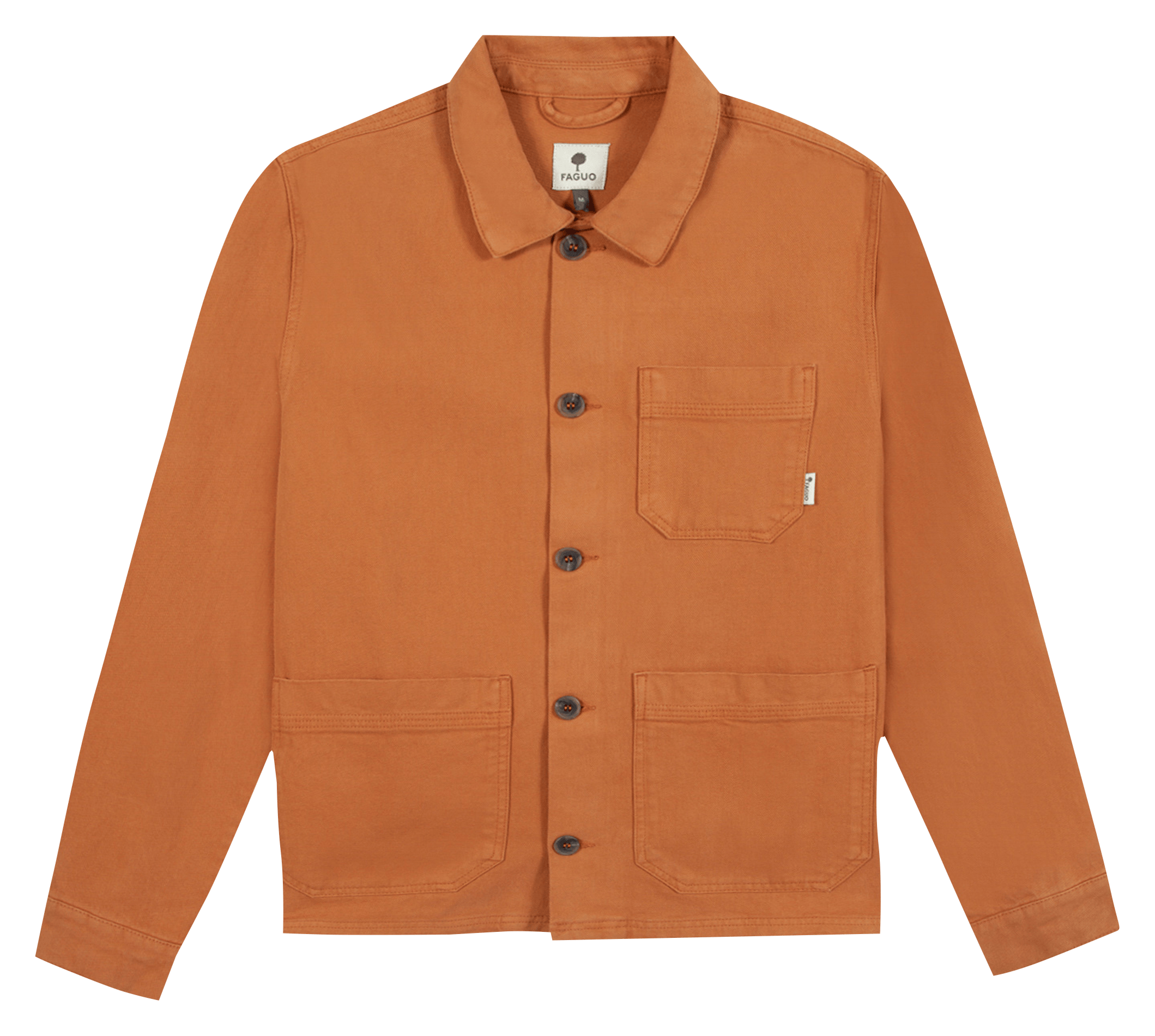 Weite Jacke mit klassischem Kragen aus Baumwollcanvas FAGUO Rot