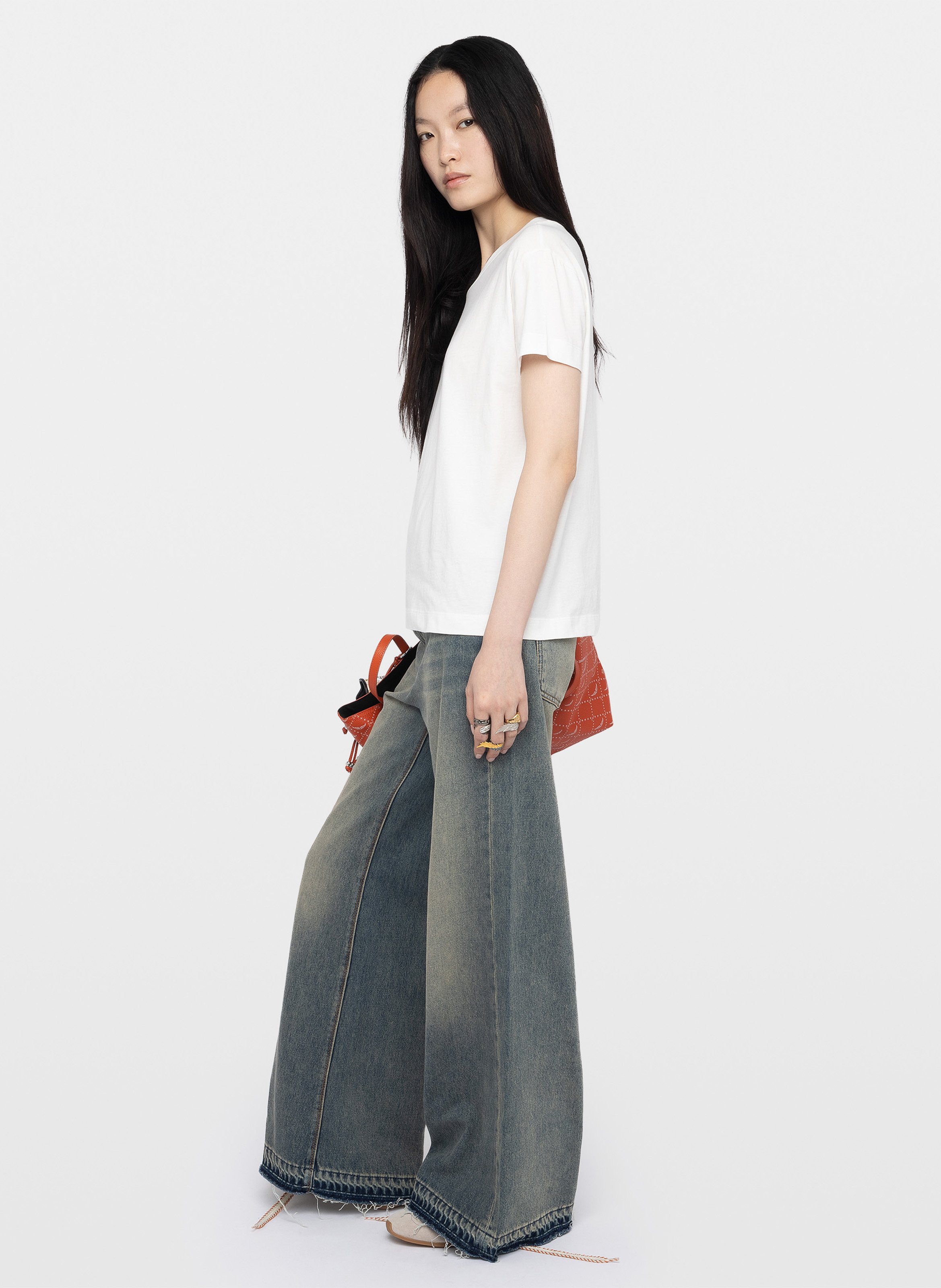 Tee-shirt droit col rond en coton ZADIG&VOLTAIRE White