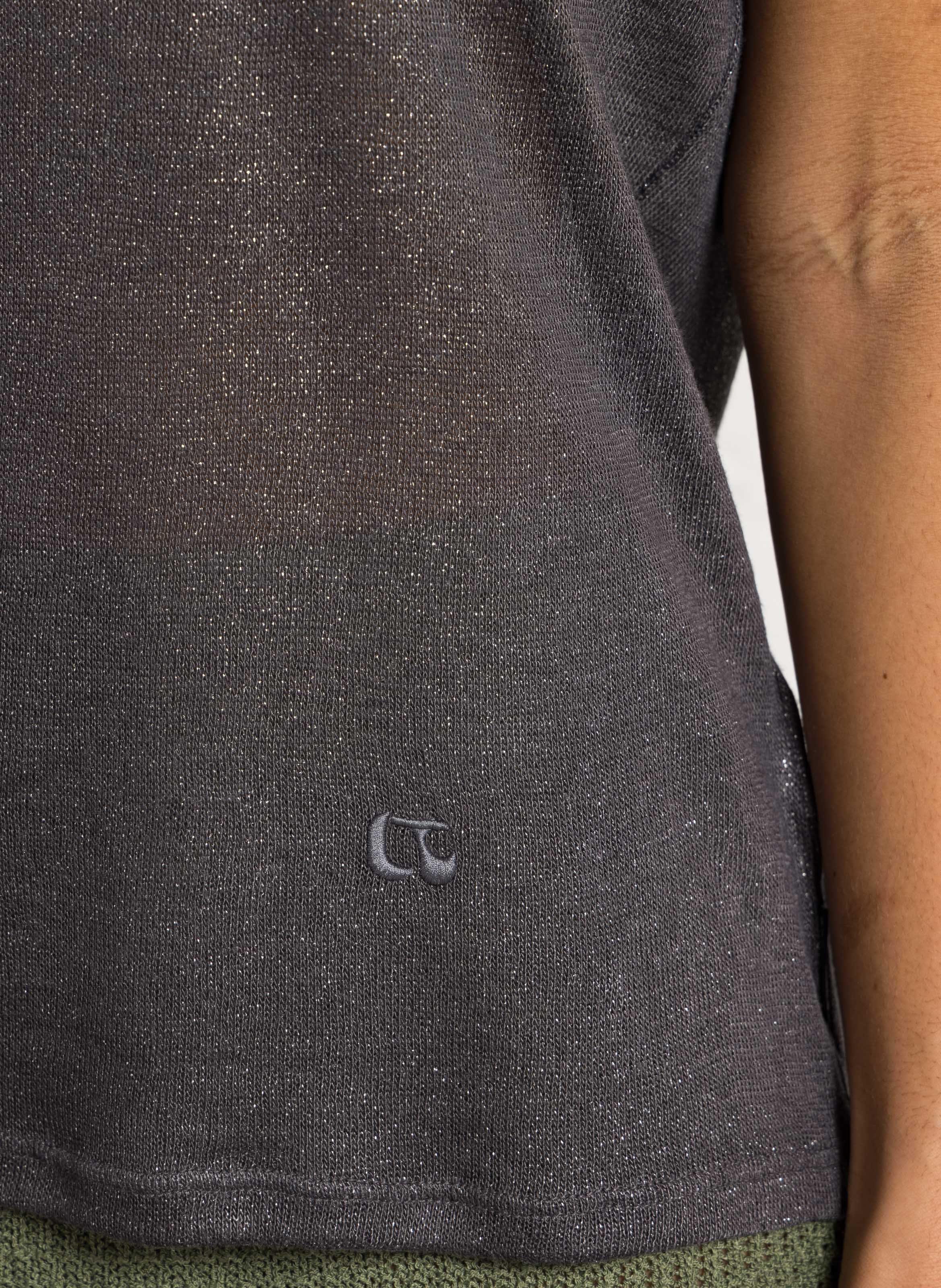 Gerader T-Shirt mit Tunika-Ausschnitt LE TEMPS DES CERISES Grau