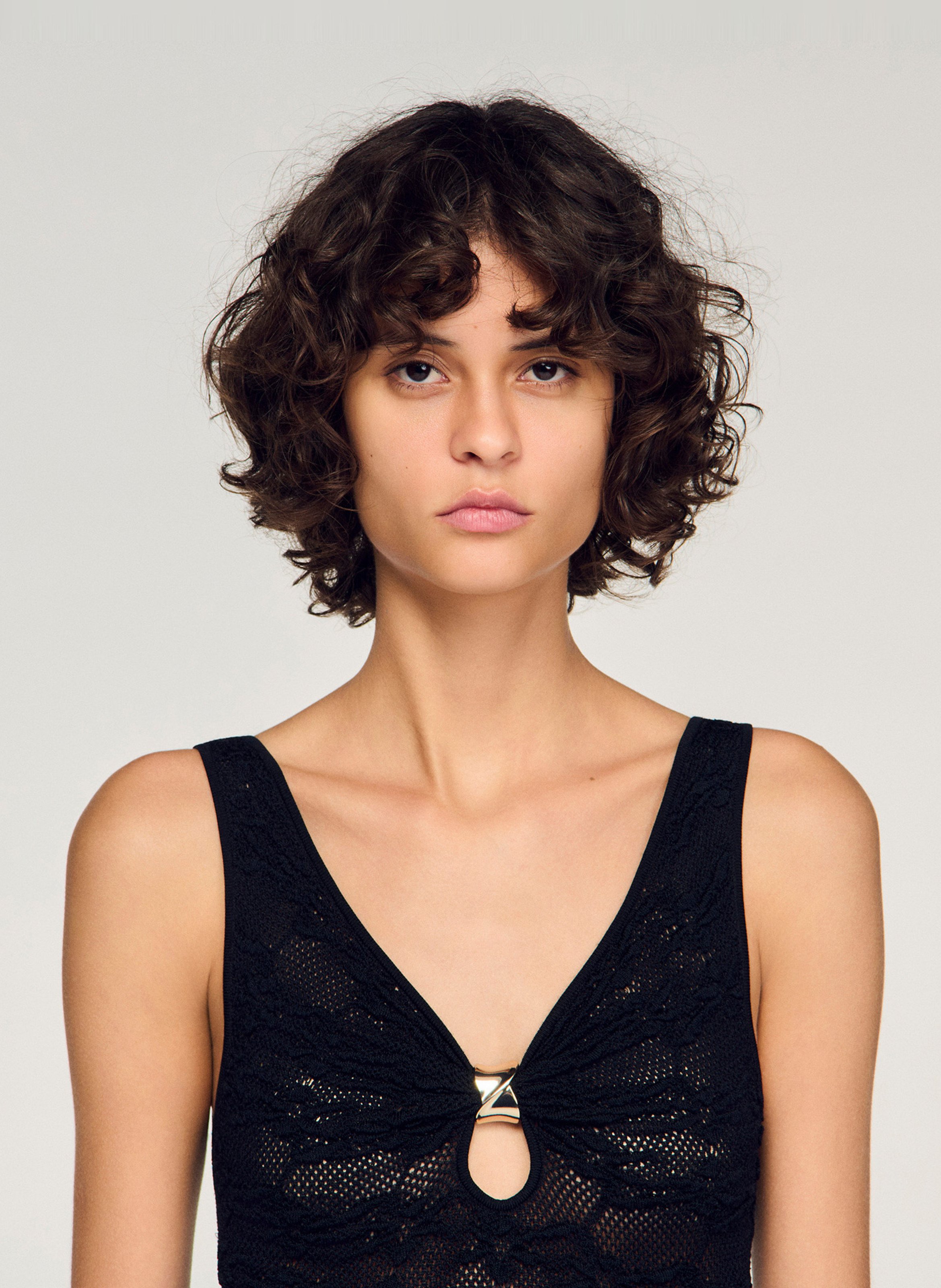 Body en maille SANDRO Noir