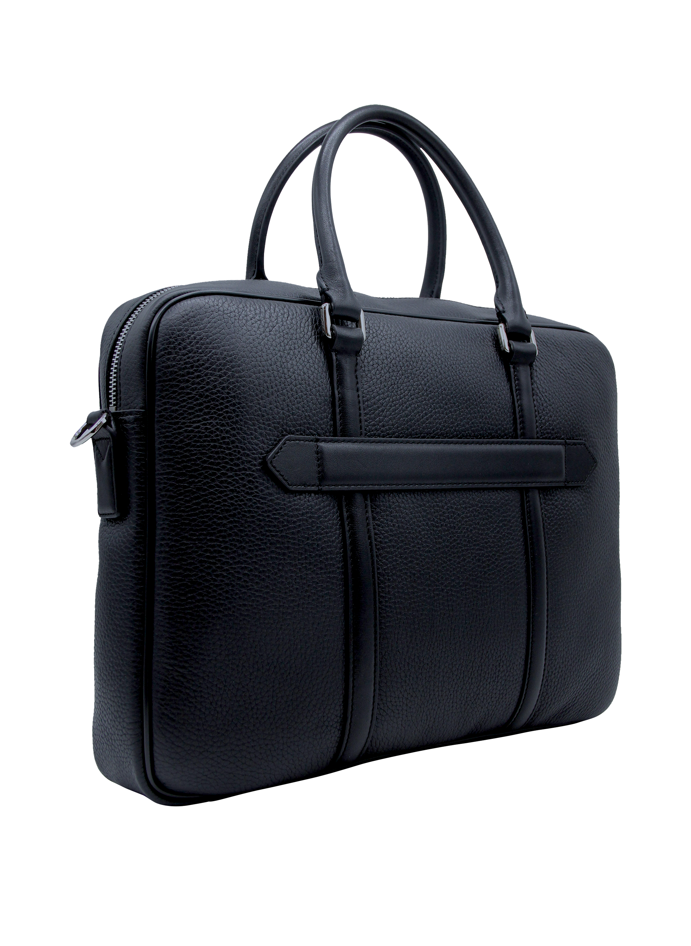 Cowhide leather document holder POURCHET Blue